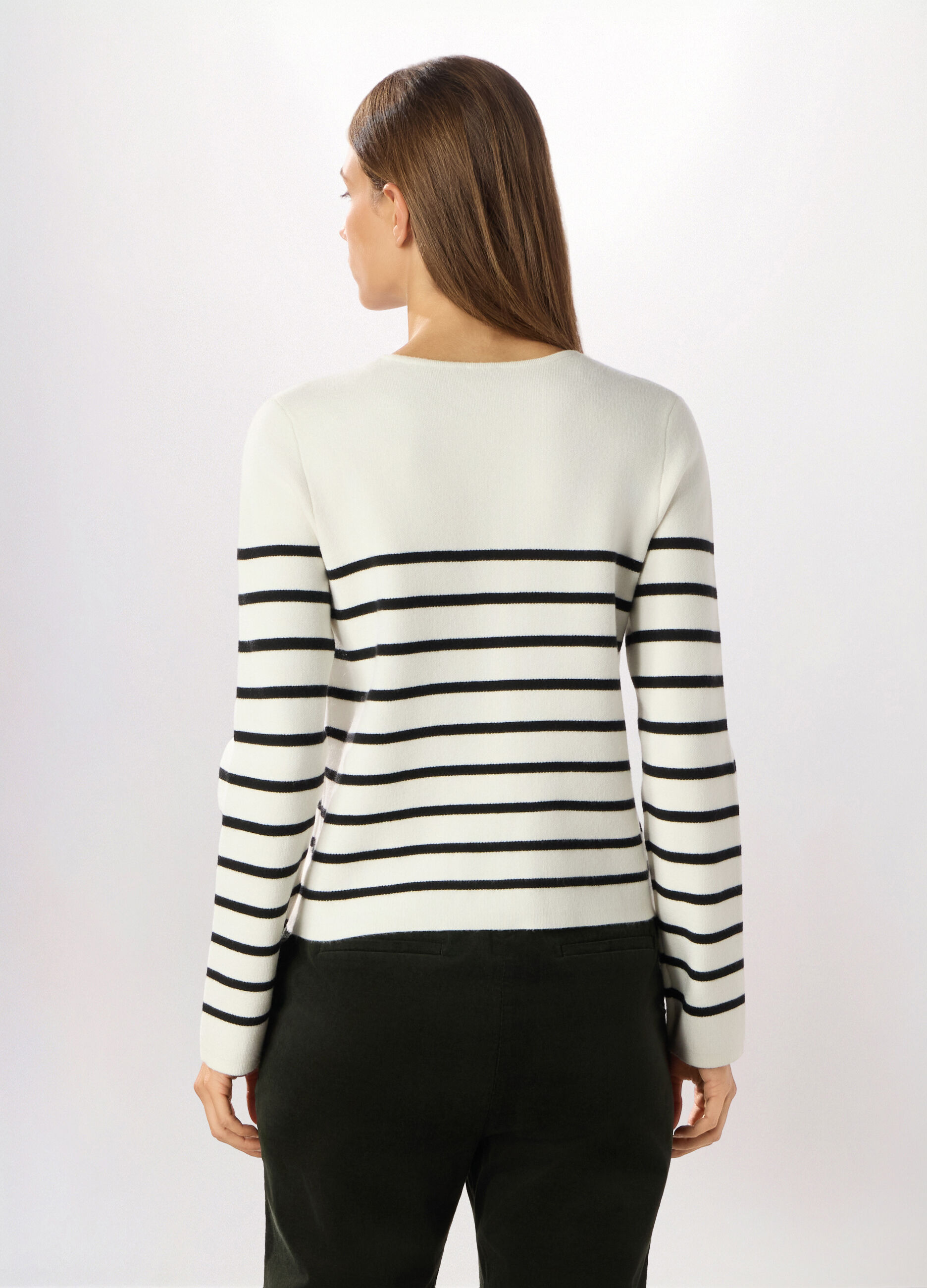 Cardigan a righe misto viscosa donna_1