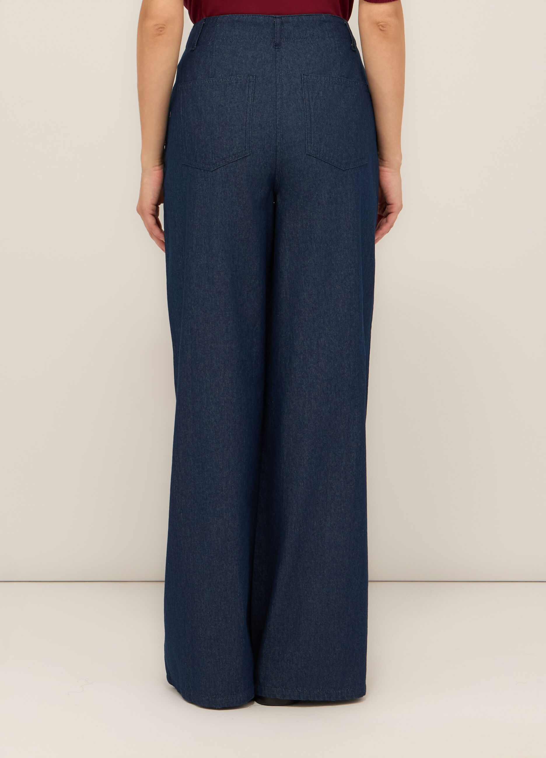 Pantaloni palazzo in puro cotone donna_1