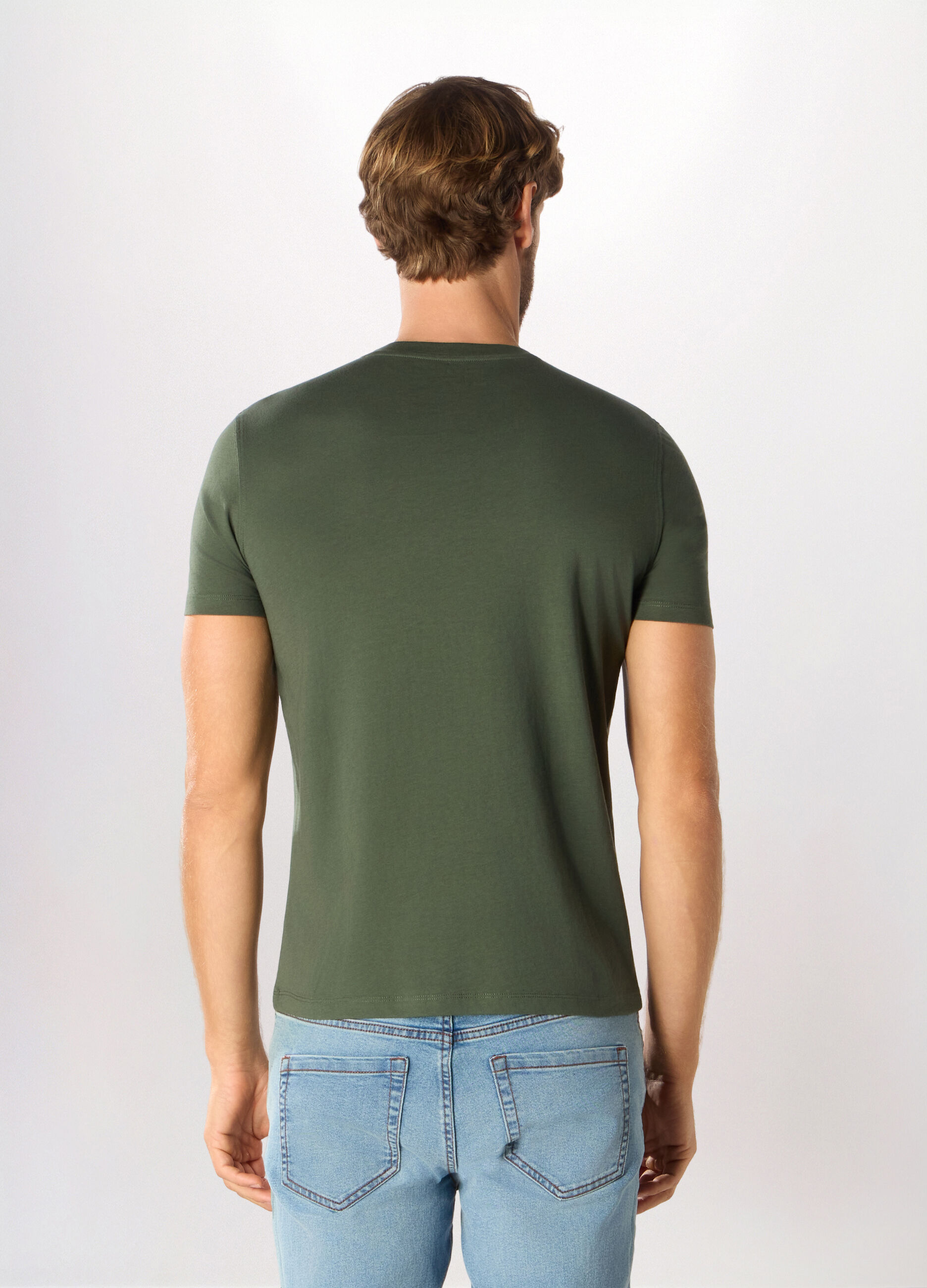 T-shirt girocollo slim fit in cotone uomo_1