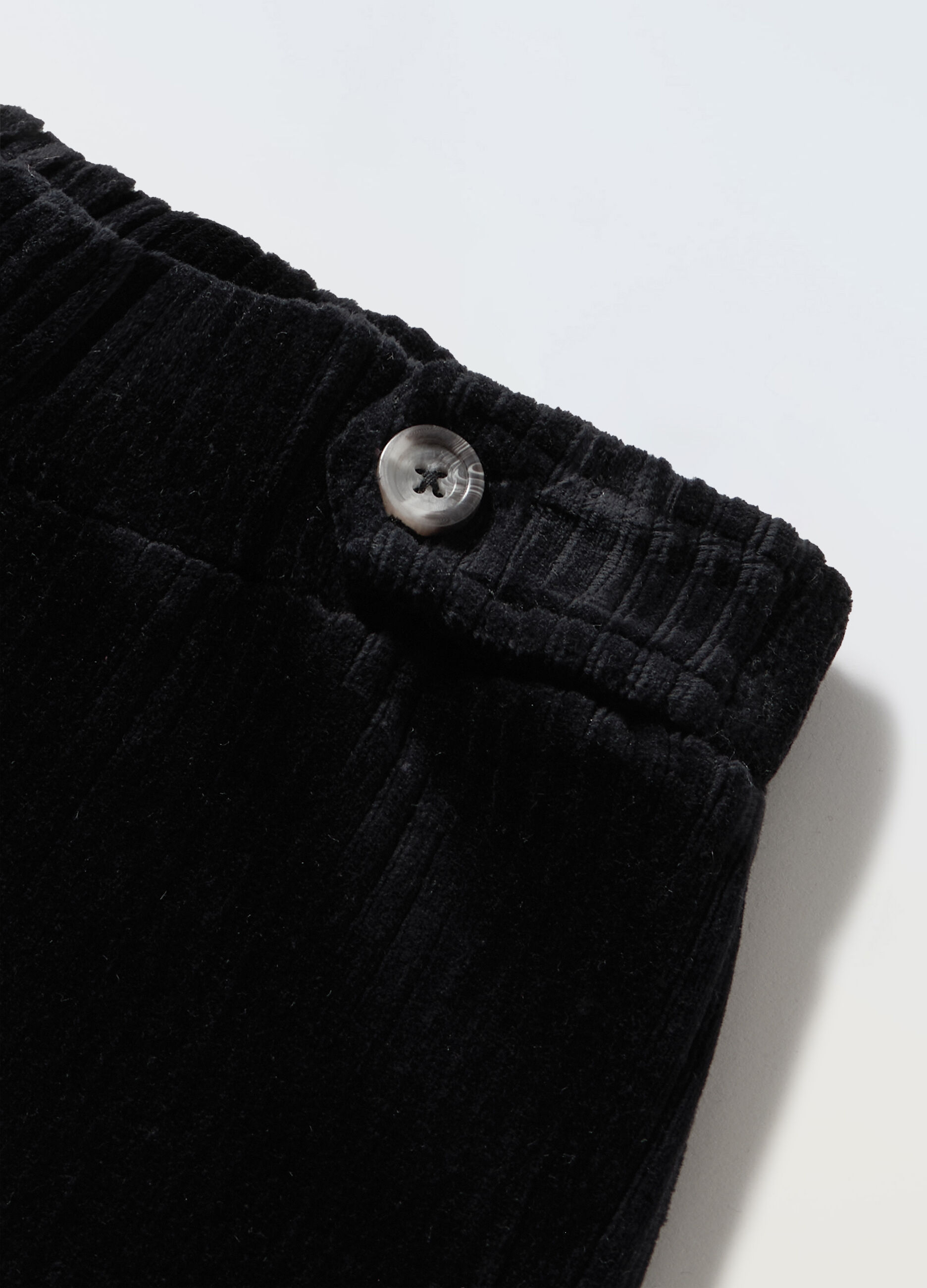 Pantaloni wide leg velour di misto cotone bambina_1