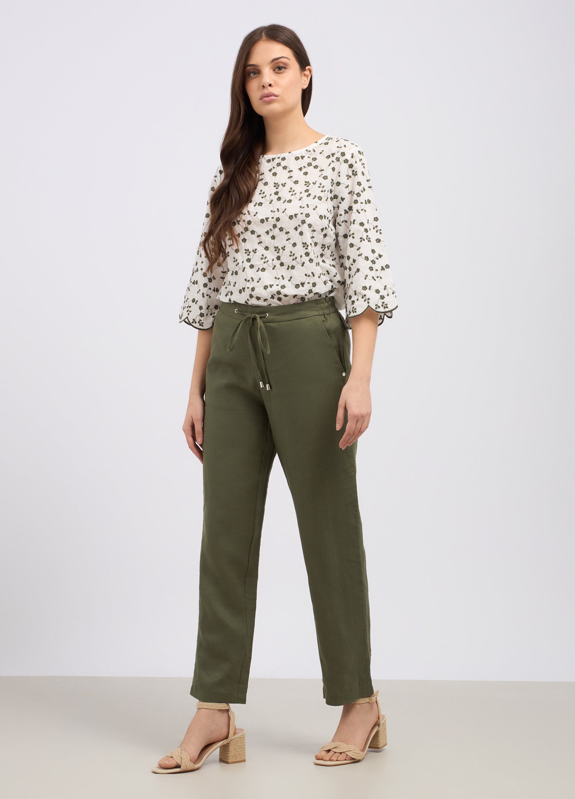Pantaloni in puro lino donna_0