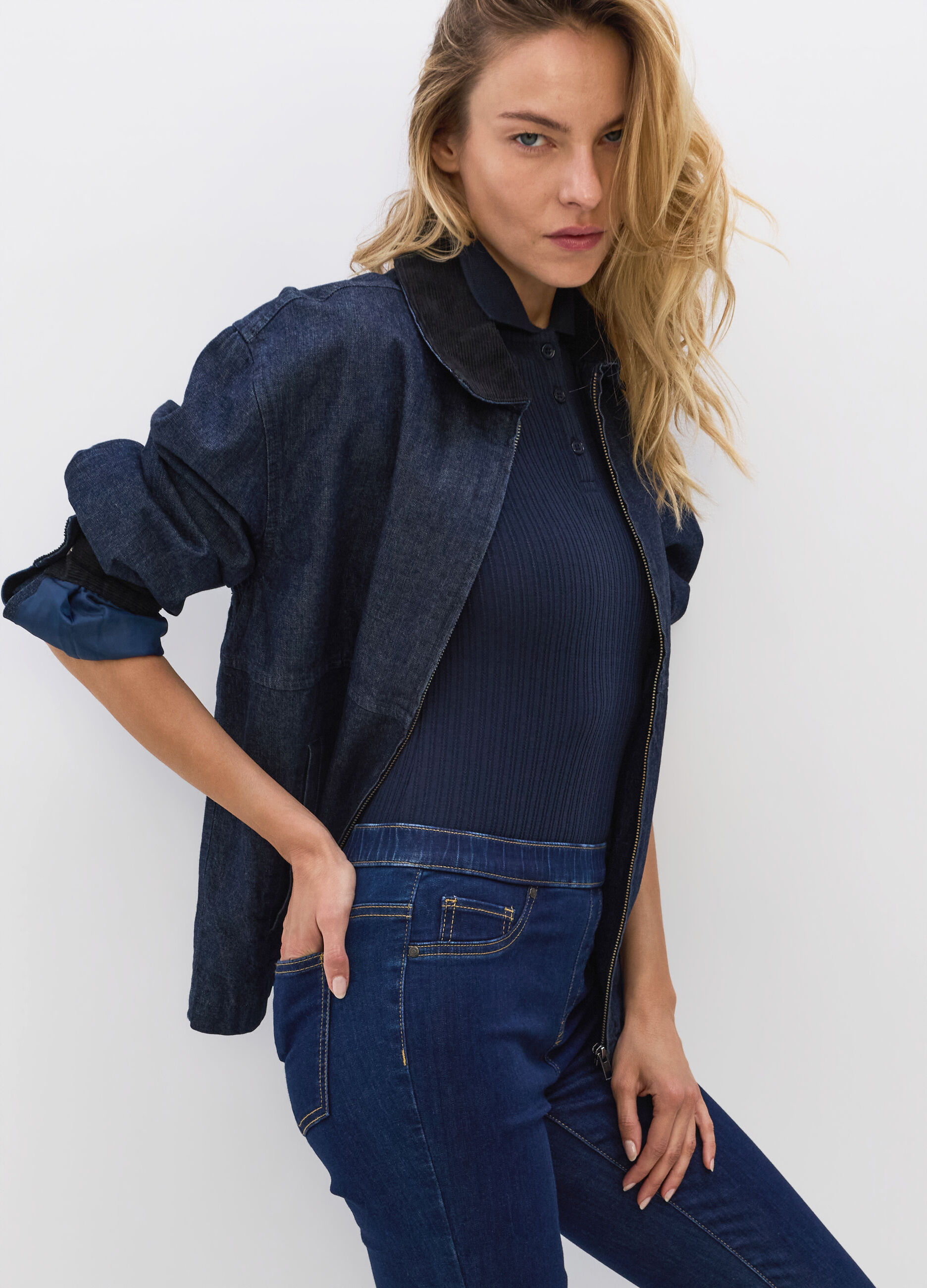 Jeggings Skinny Fit in denim stretch misto cotone donna_2