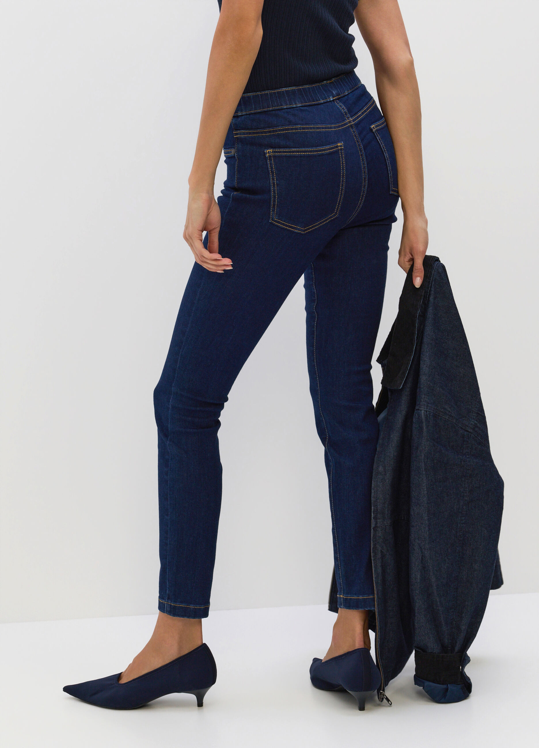 Jeggings Skinny Fit in denim stretch misto cotone donna_1