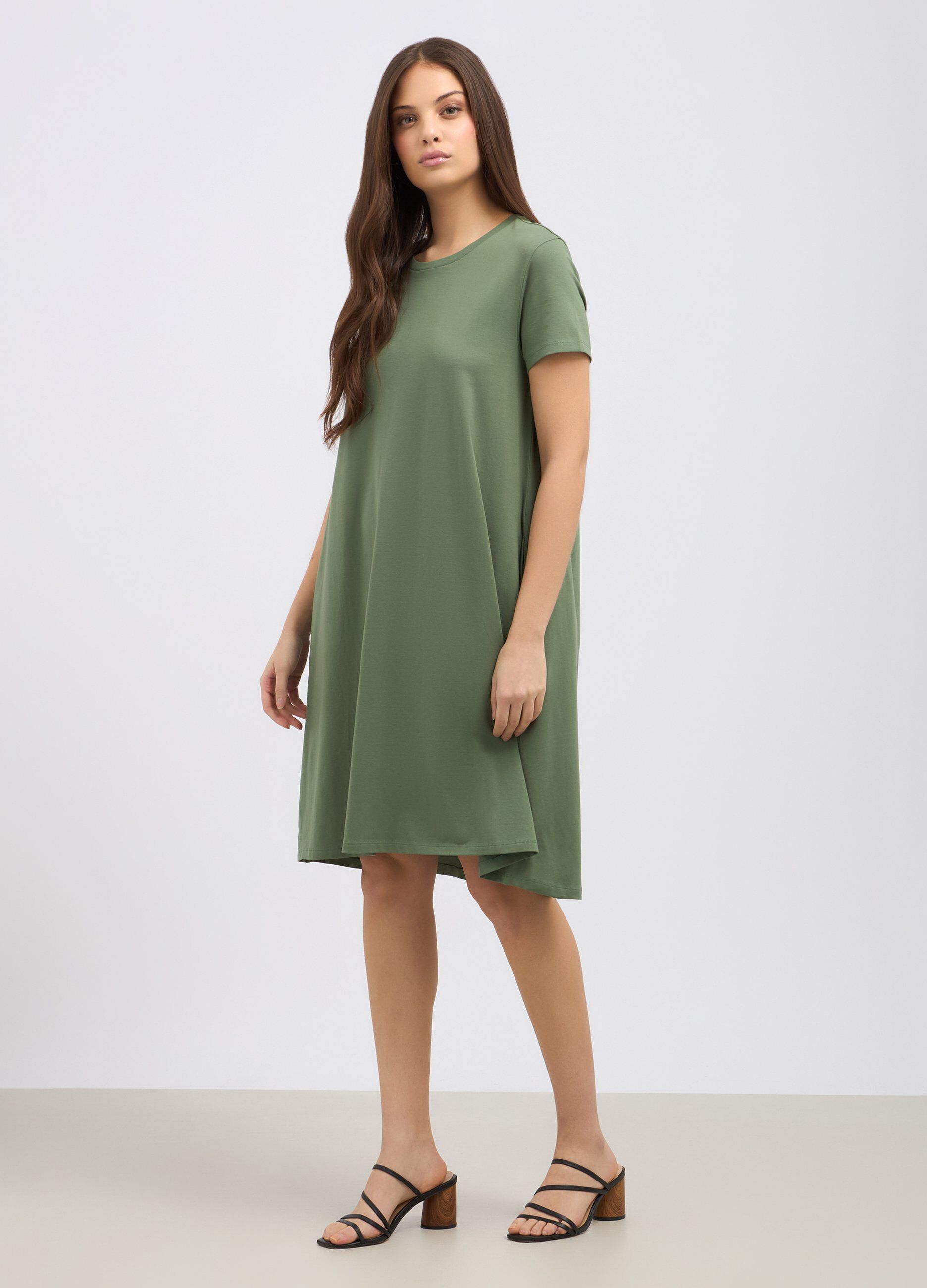 Abito corto in cotone stretch donna_0