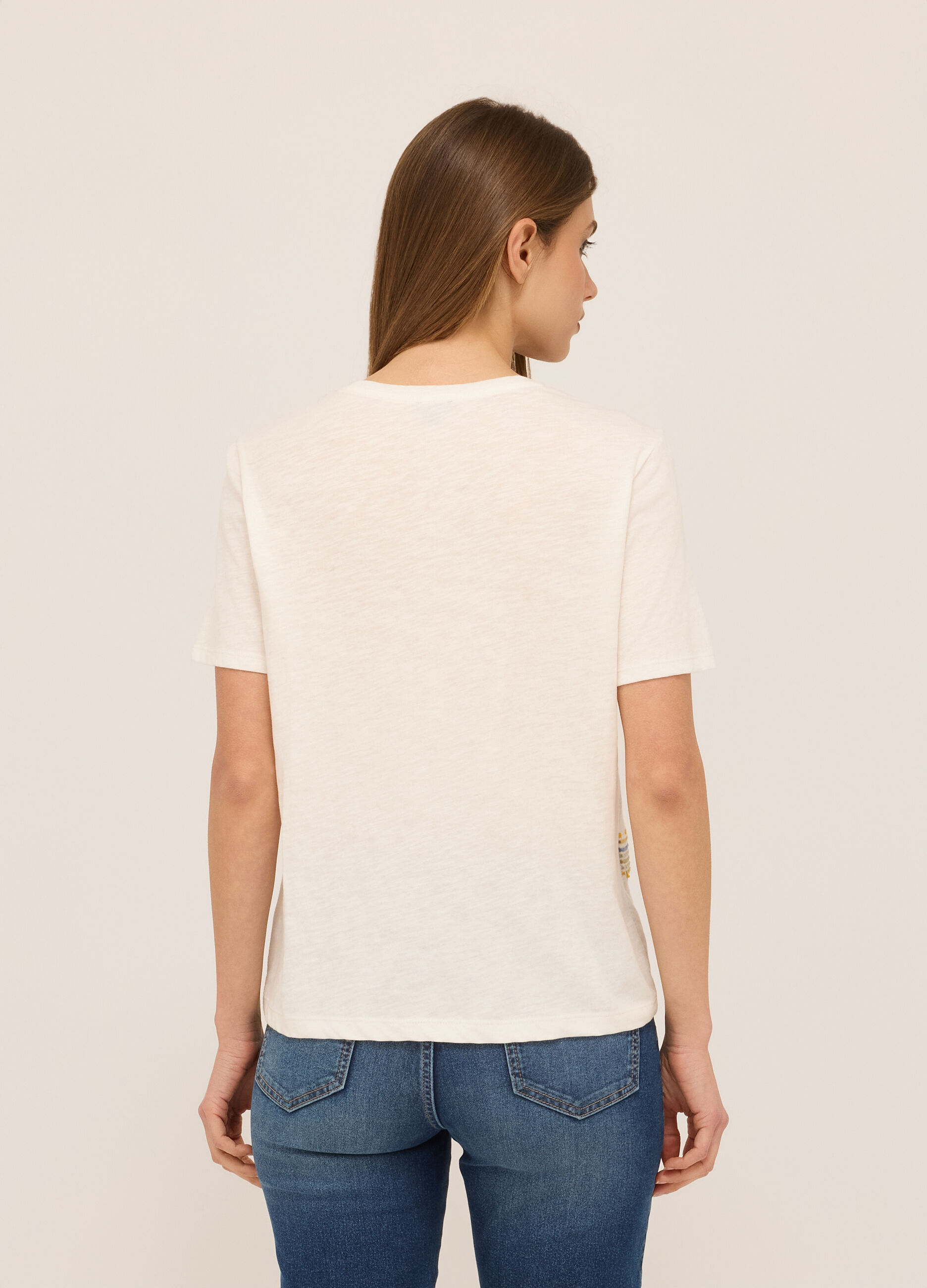 T-shirt in jersey di puro cotone donna_1