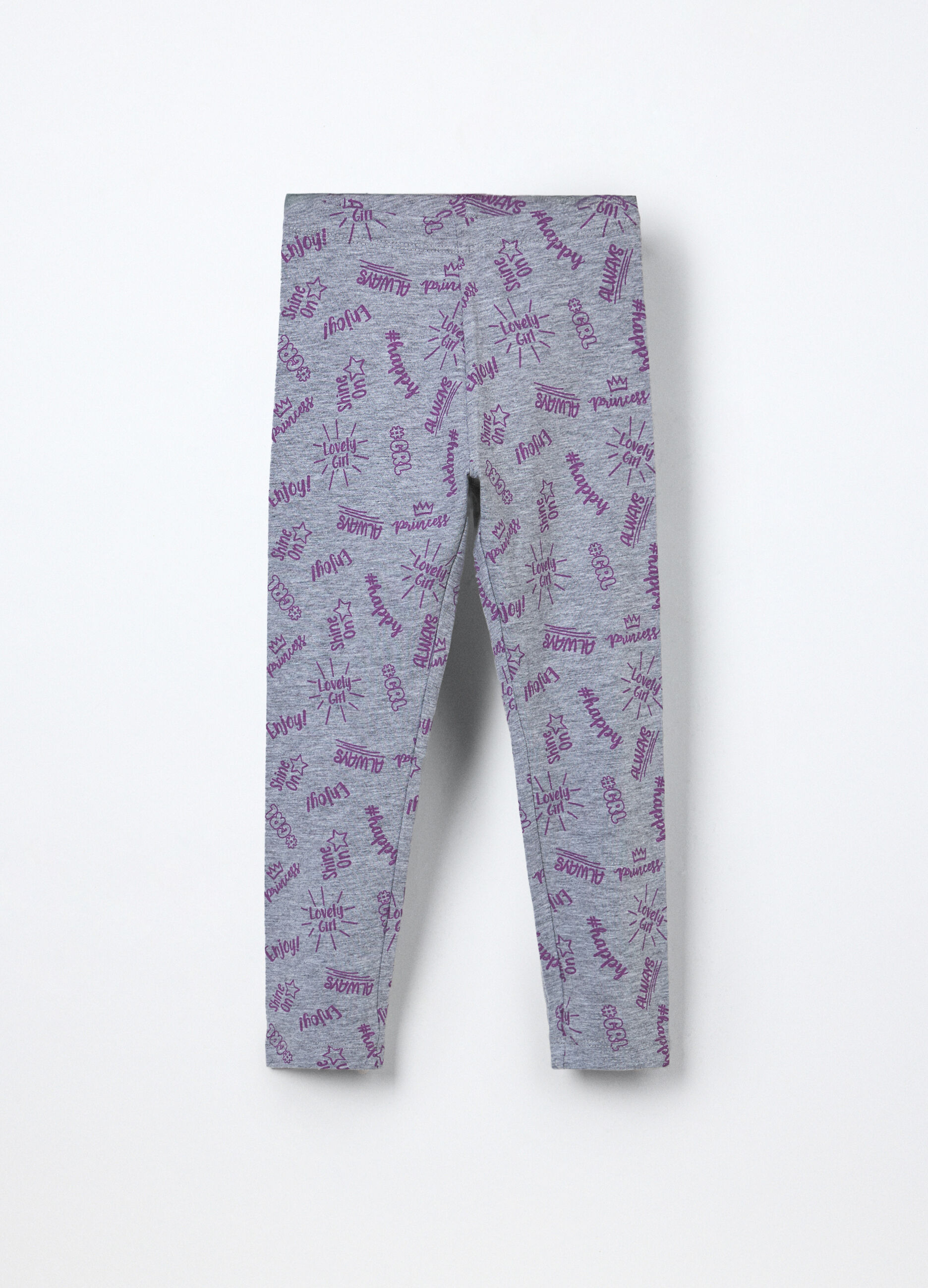 Leggings in jersey di cotone stretch bambina_0