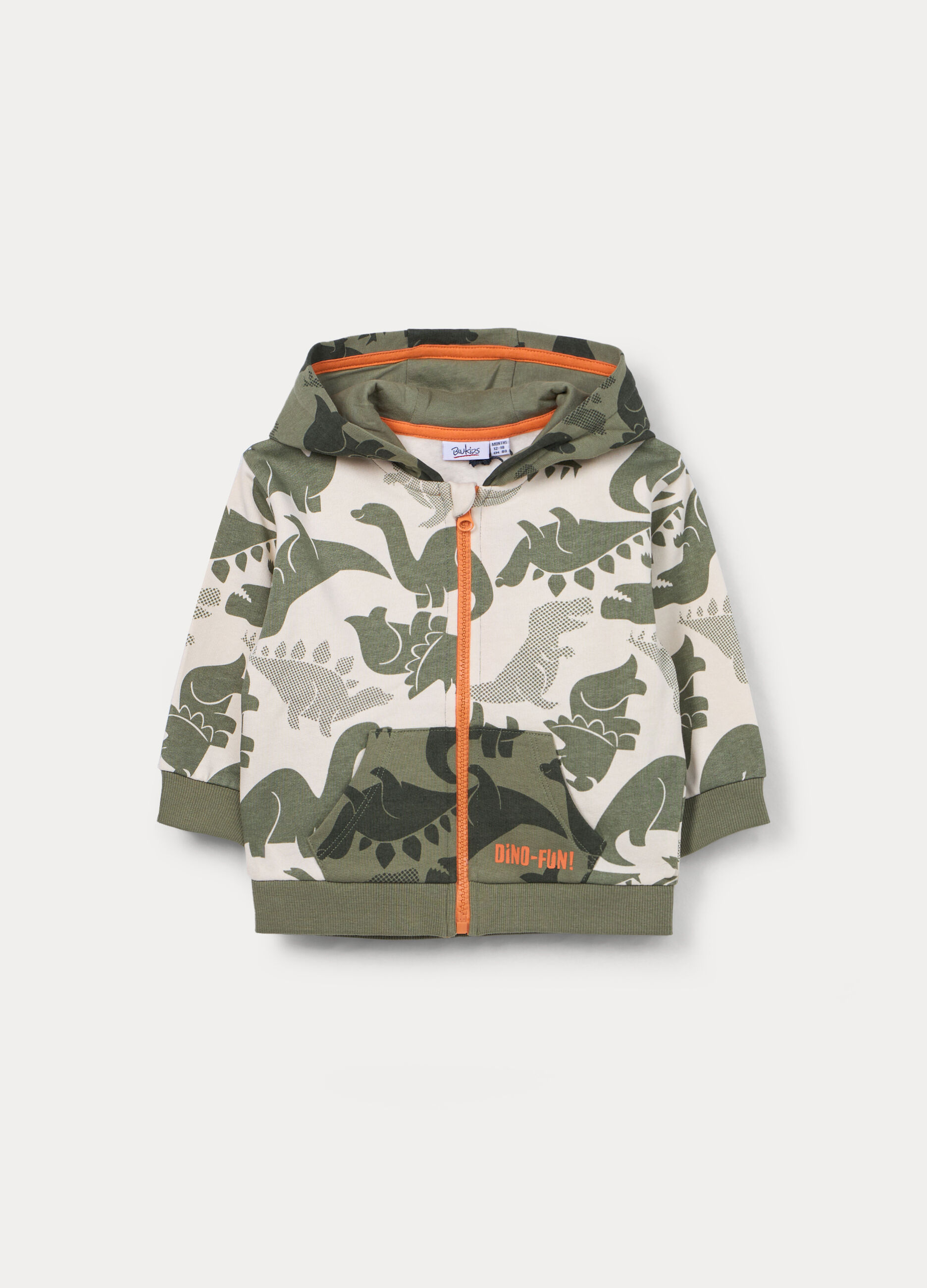 Felpa con cappuccio in french terry di puro cotone bimbo_0