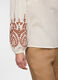Blusa regular fit con scollo a V in puro cotone donna_2
