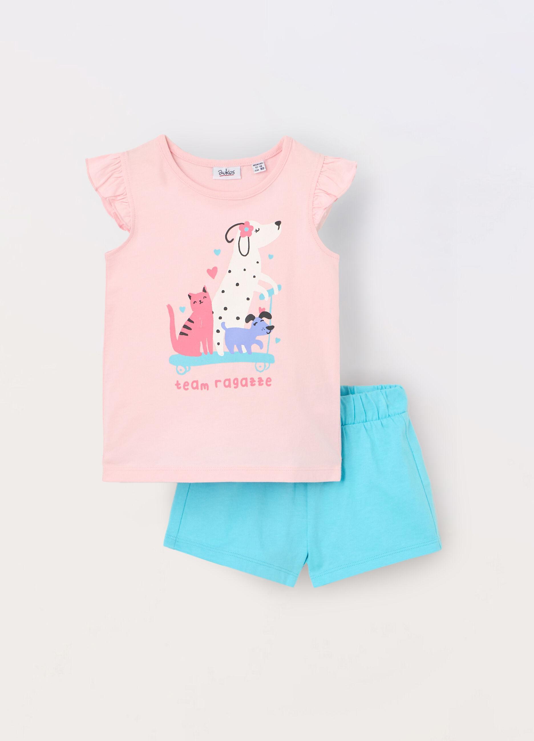 Jogging set in jersey di puro cotone neonata_0