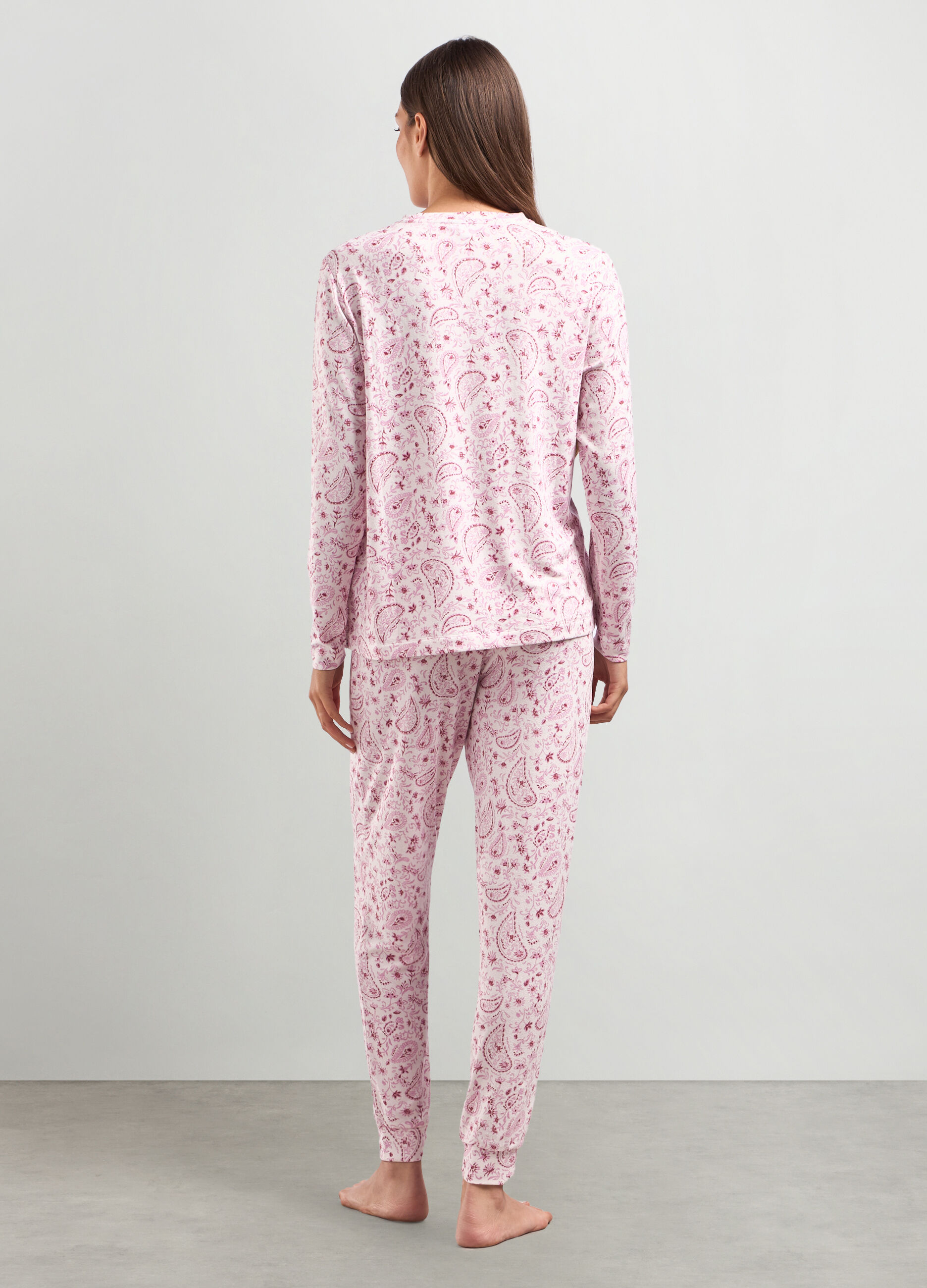 T-shirt pigiama con stampa all over donna_1