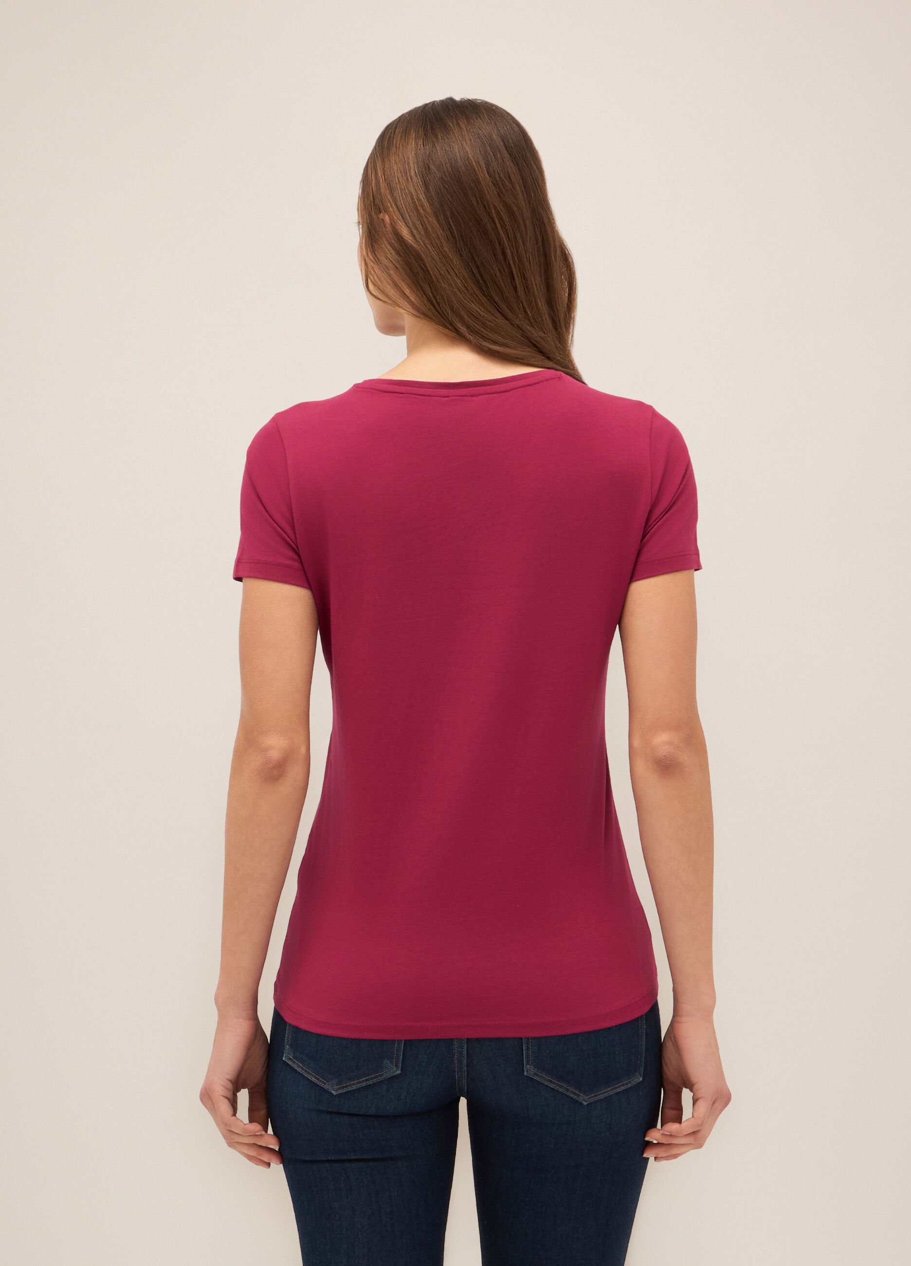 T-shirt in cotone stretch donna_1