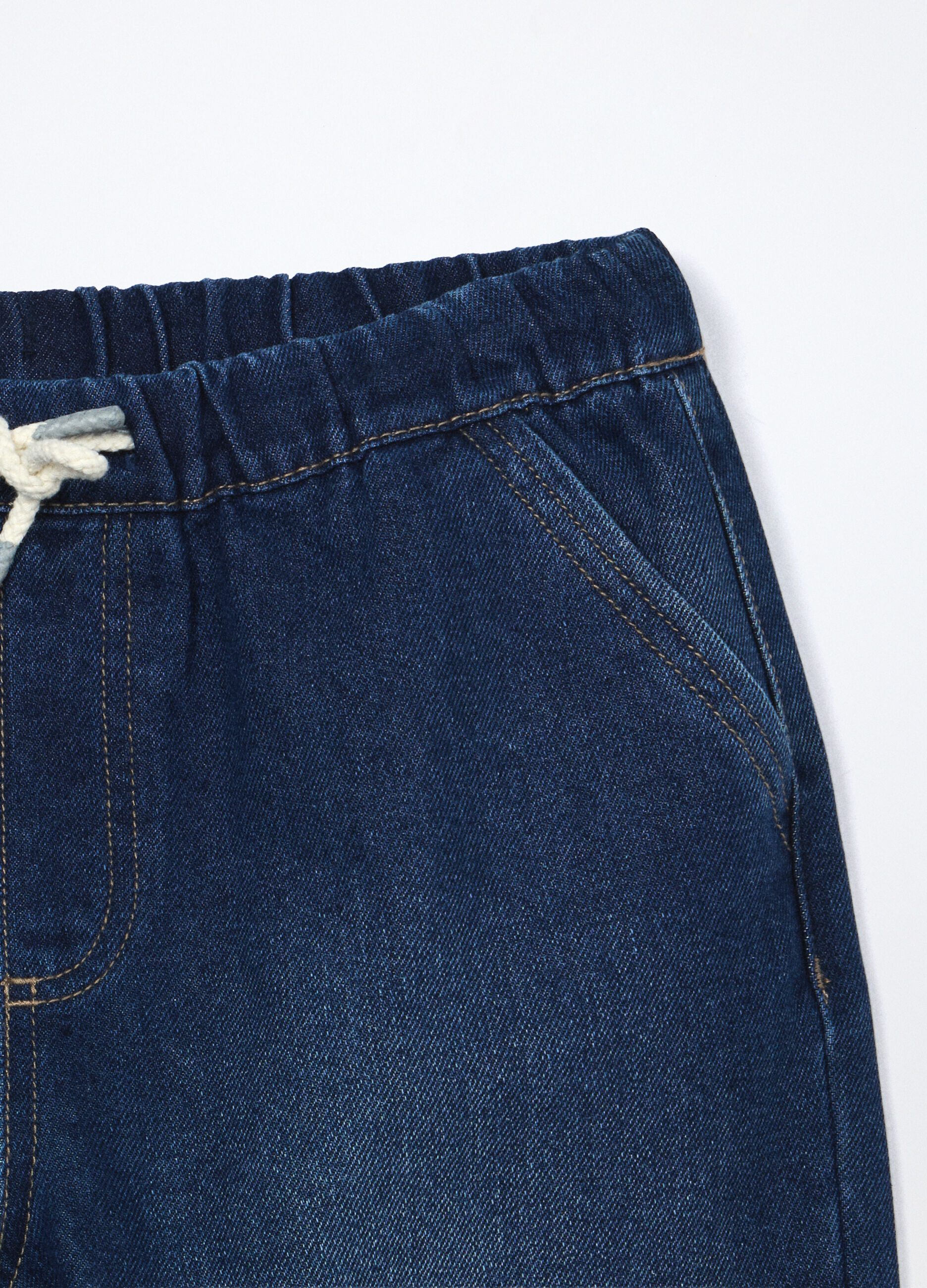 Jogger in denim misto cotone ragazzo_2