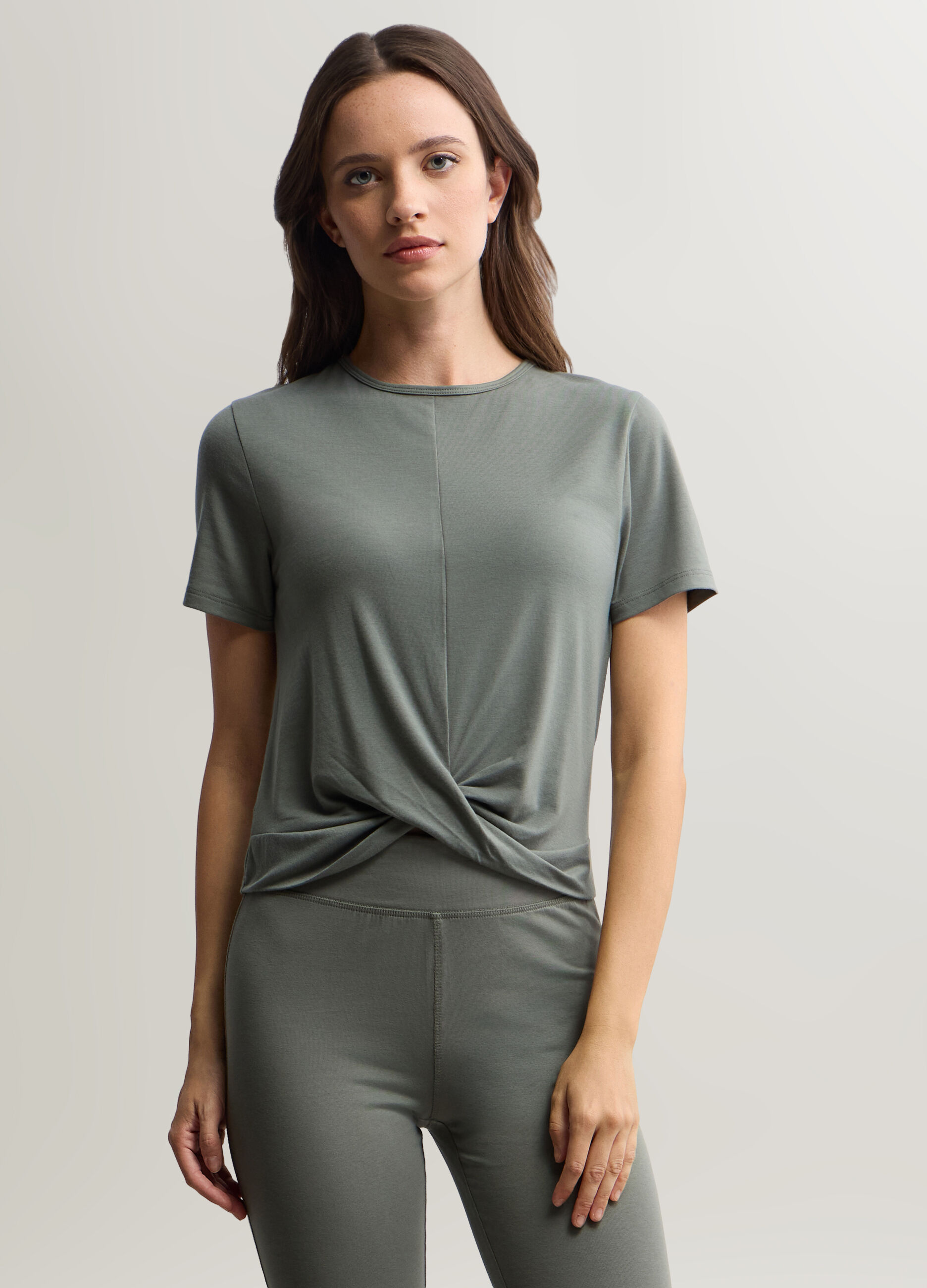 T-shirt girocollo stretch donna_0