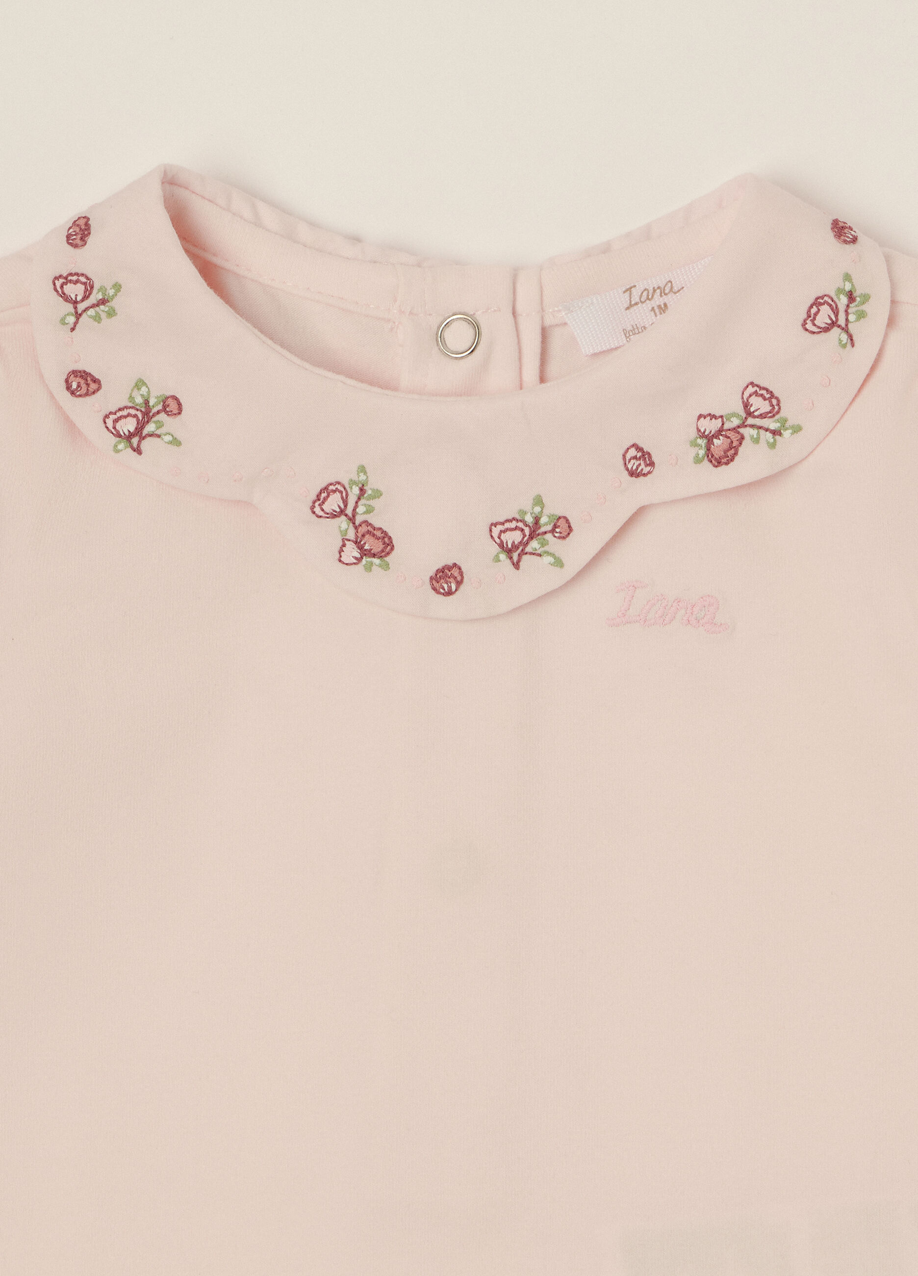 Body rosa in cotone elasticizzato con ricami_3