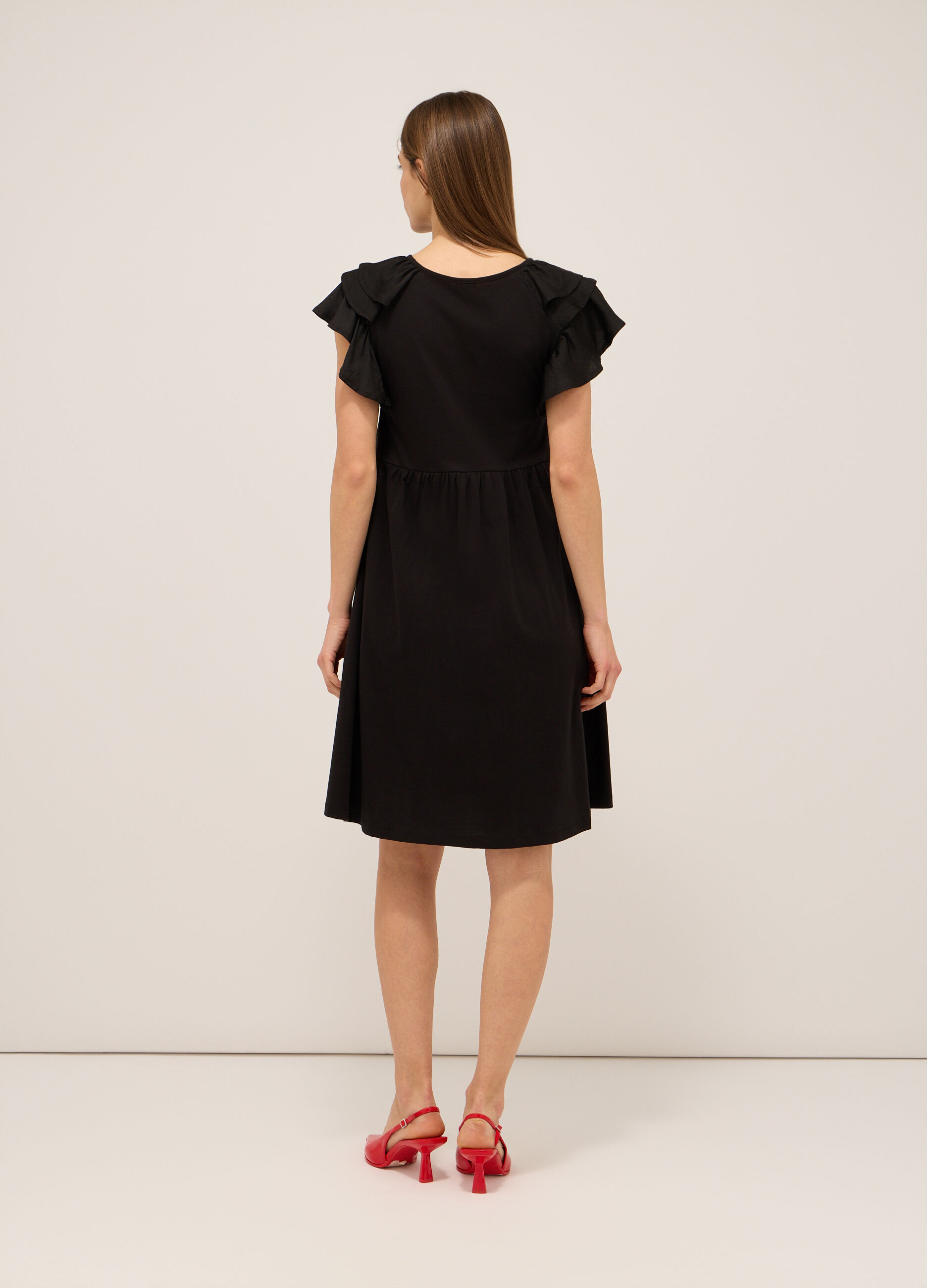 Abito corto in jersey di puro cotone donna_1