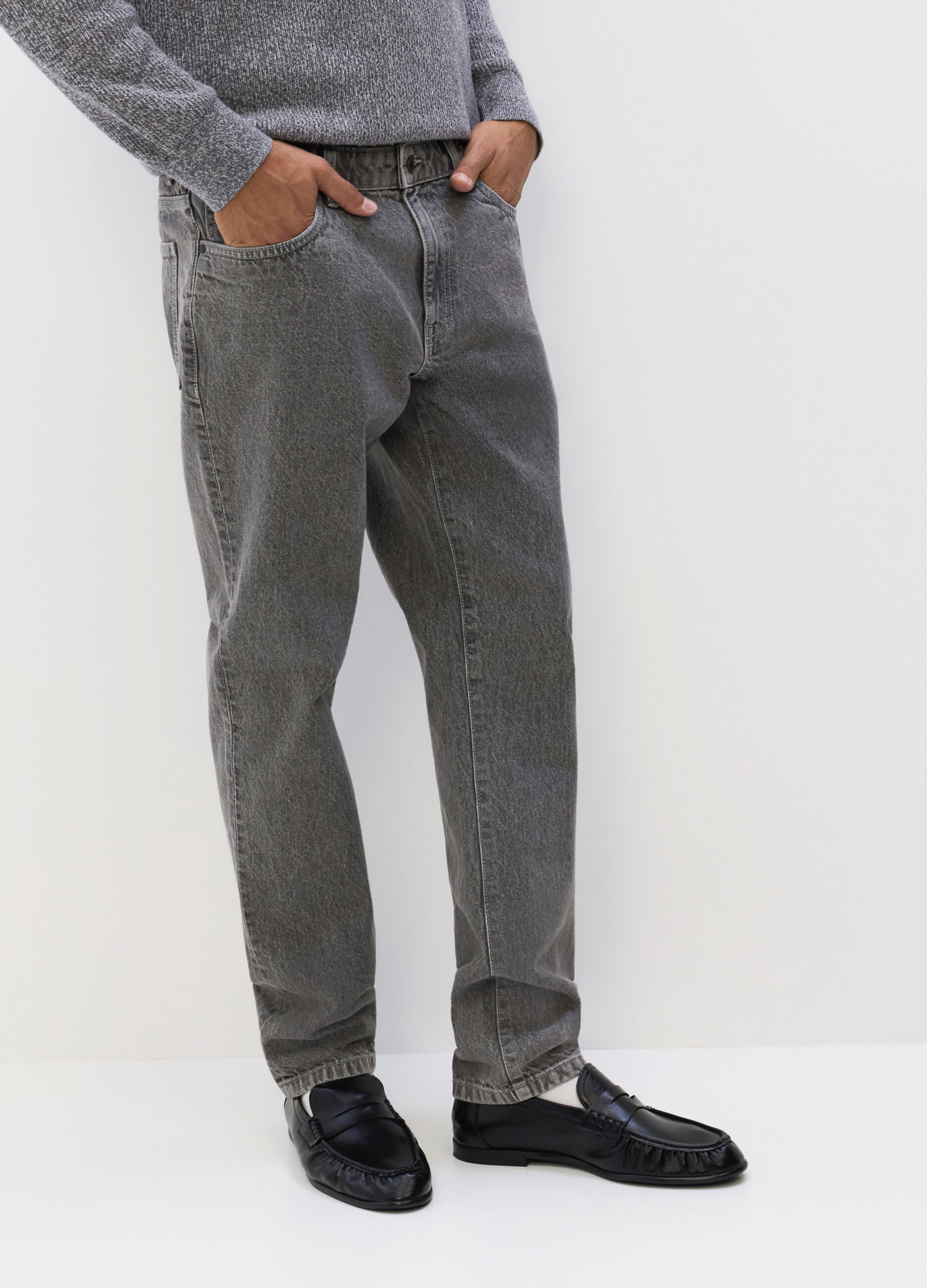 Jeans slim fit in denim di cotone uomo_2