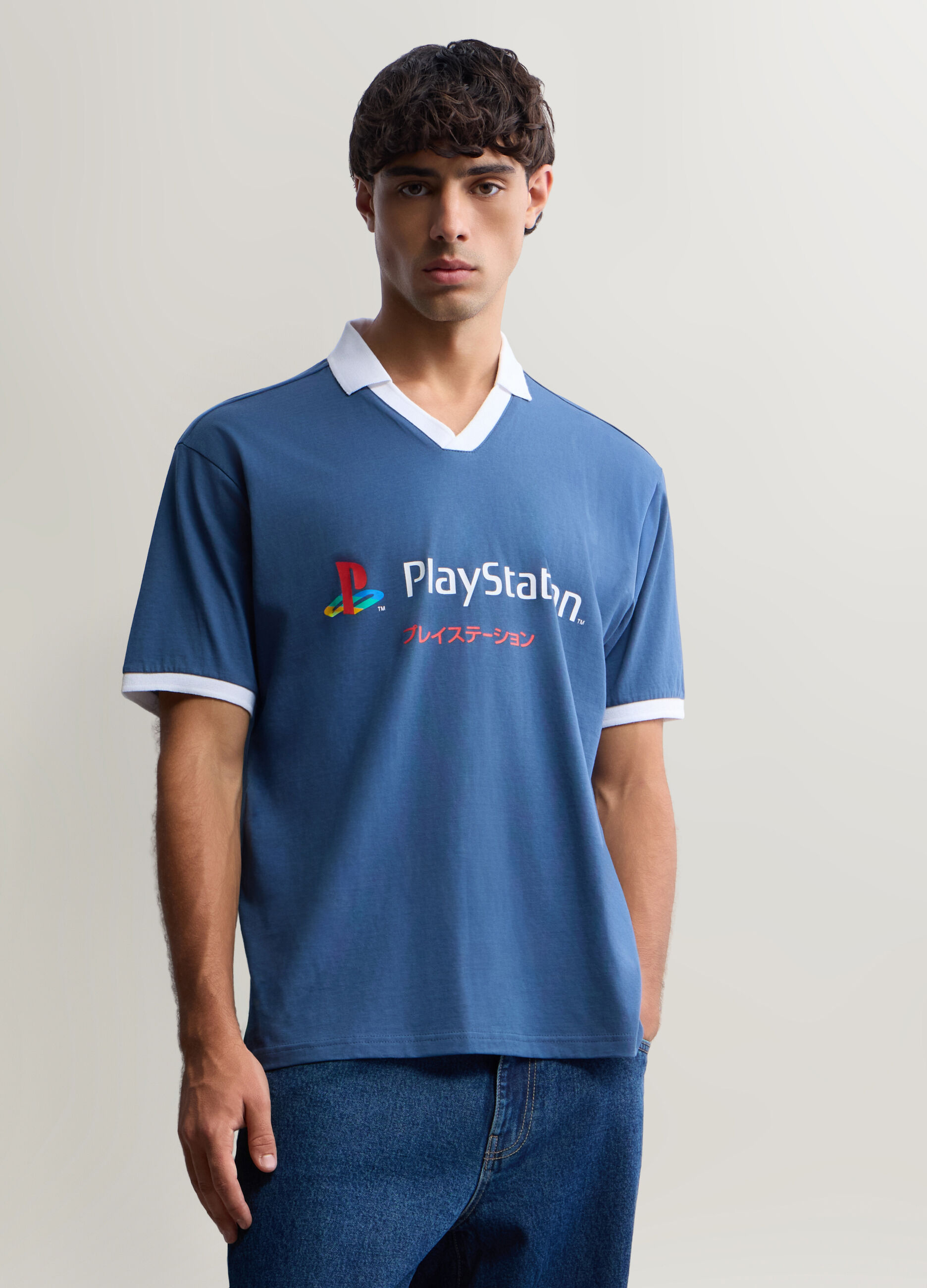Polo a maniche corte in cotone con stampa Playstation_0