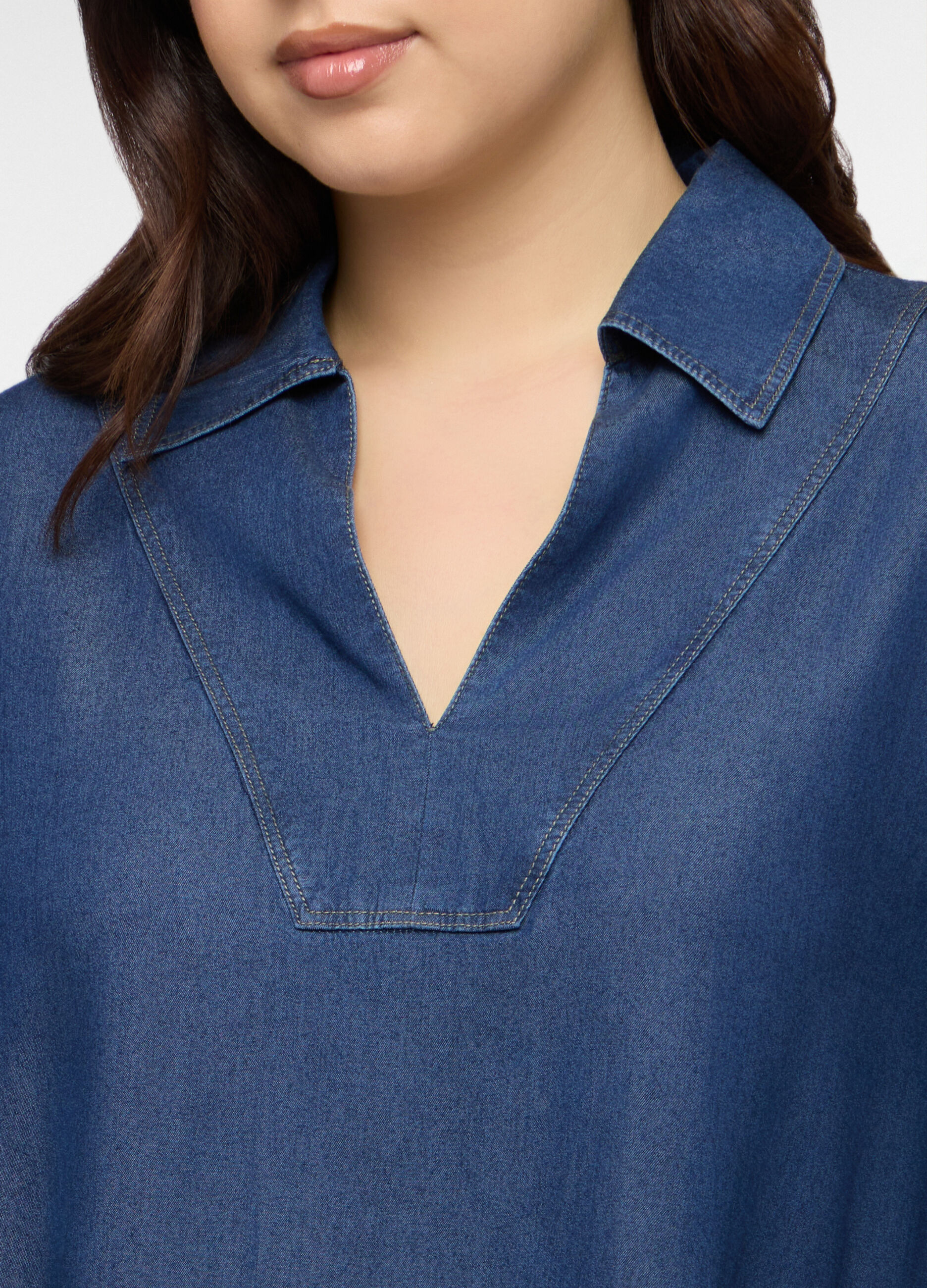 Blusa Fit Regular in pura lyocell donna curvy_2