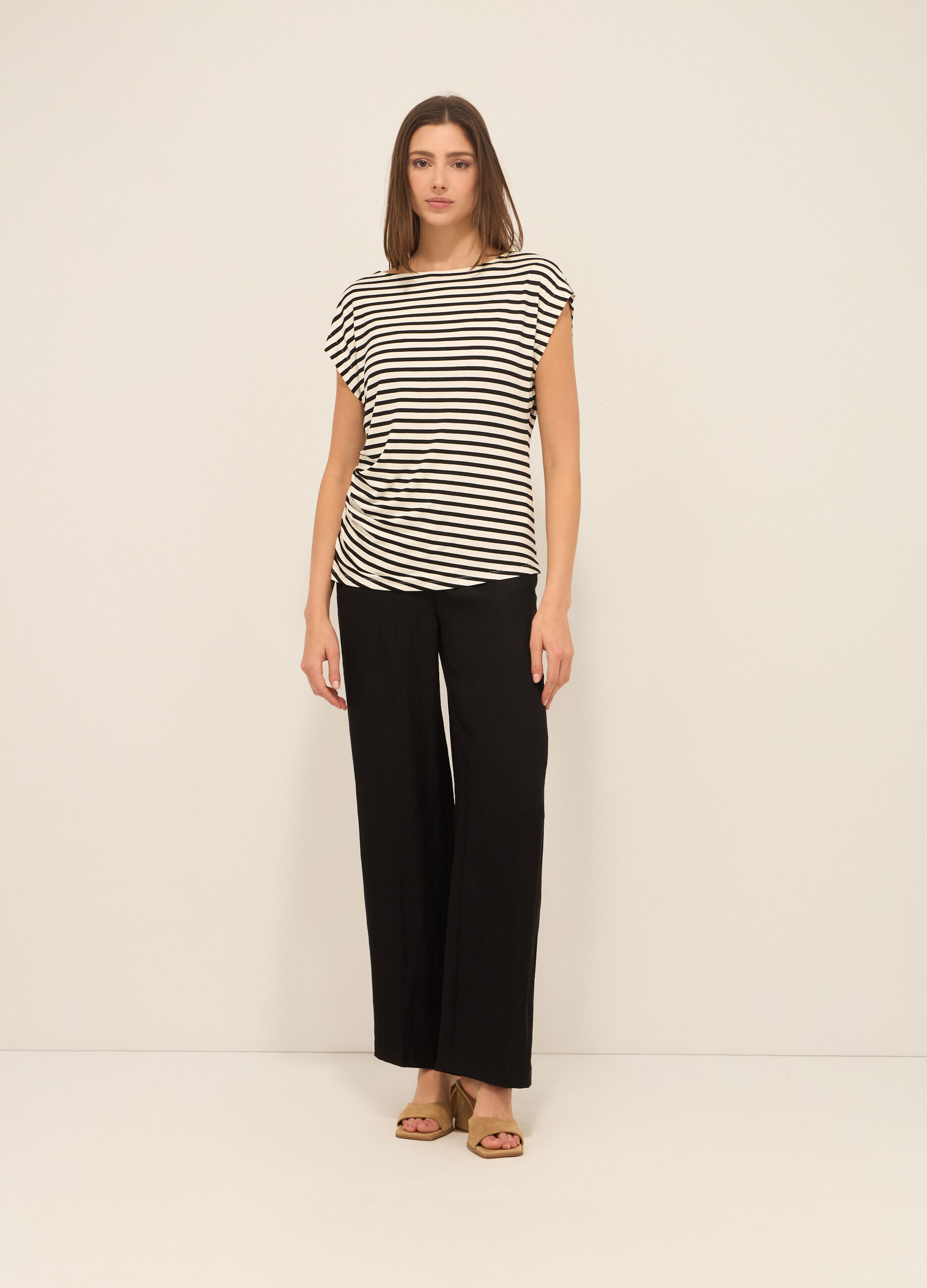Pantaloni in mista lyocell donna_0