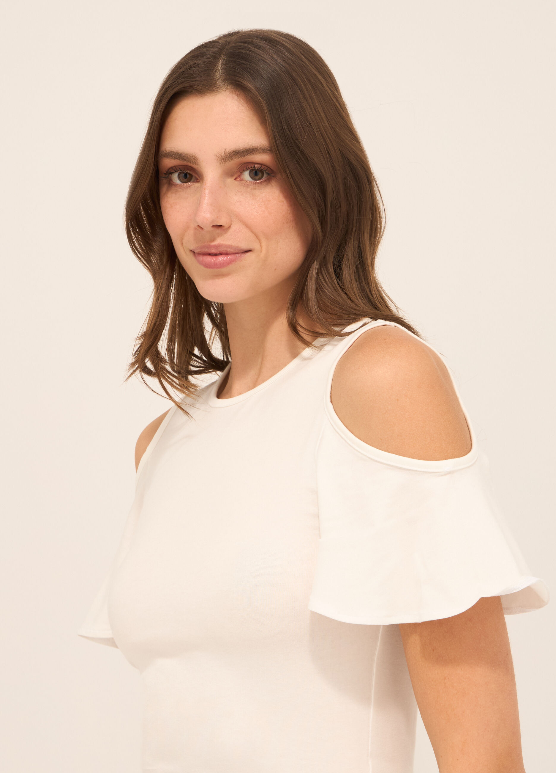 T-shirt in jersey di cotone stretch donna_2