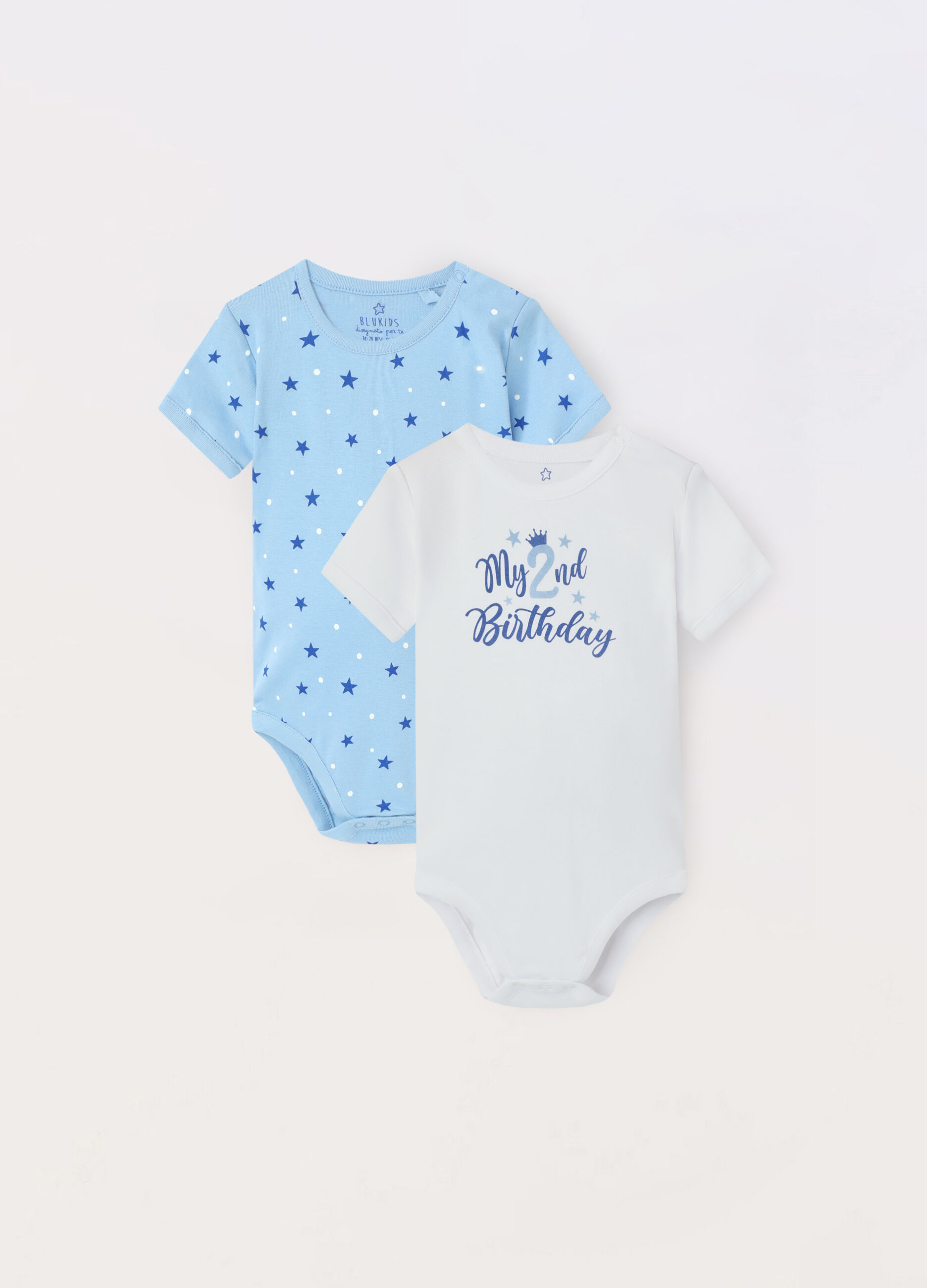 Pack 2 body in puro cotone neonato