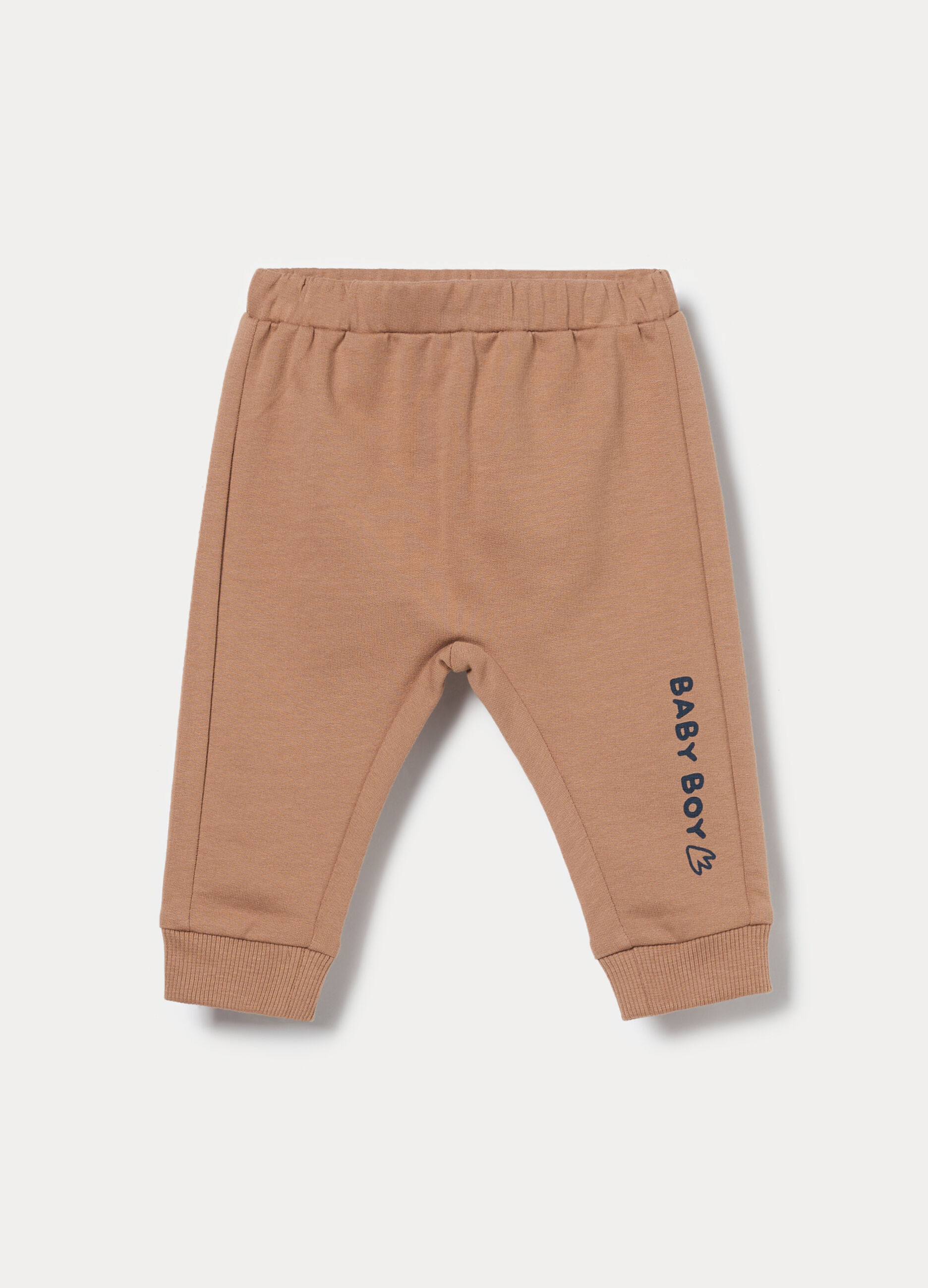 Jogger in french terry di puro cotone neonato_0