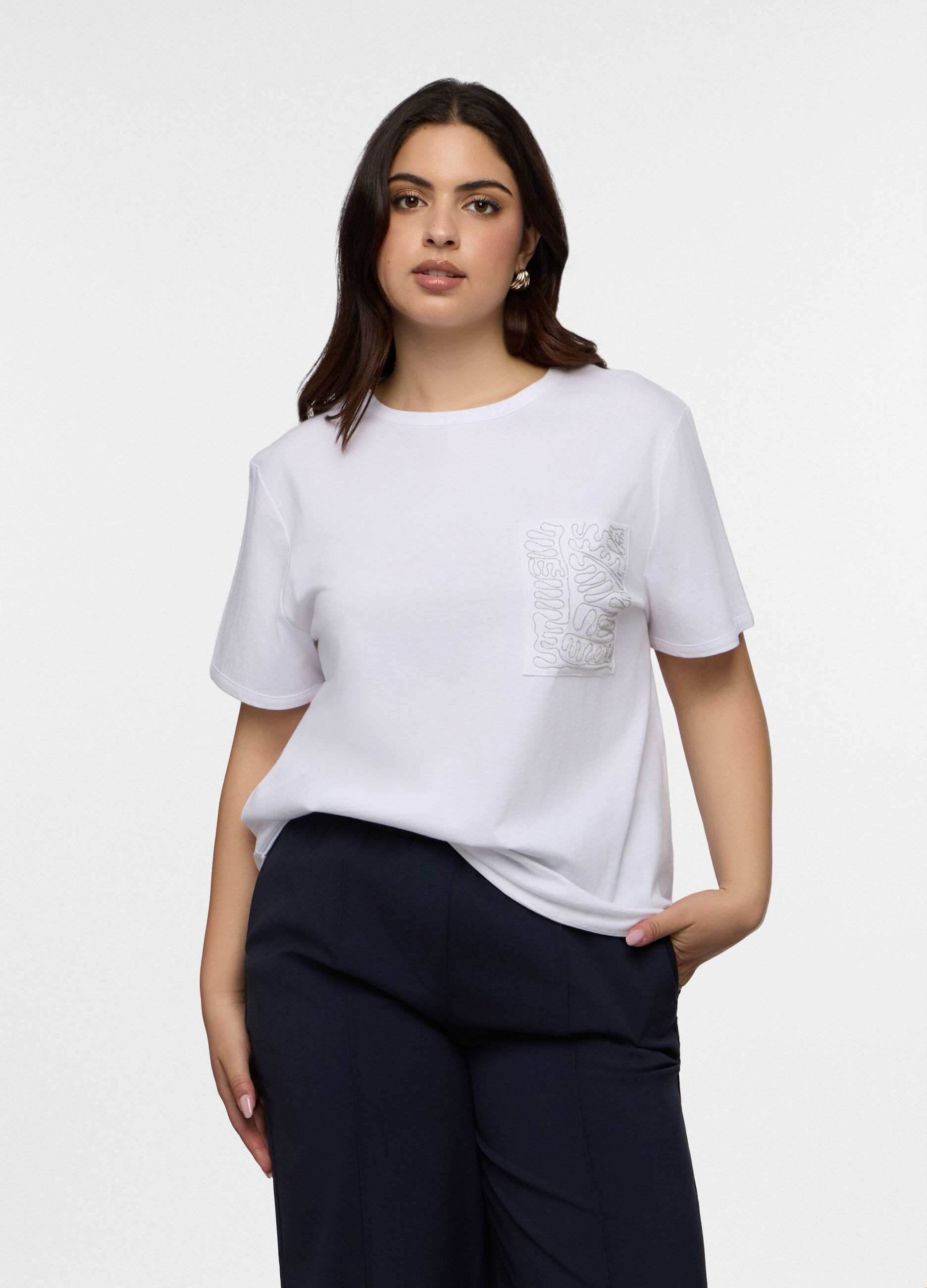 T-shirt girocollo donna curvy_0