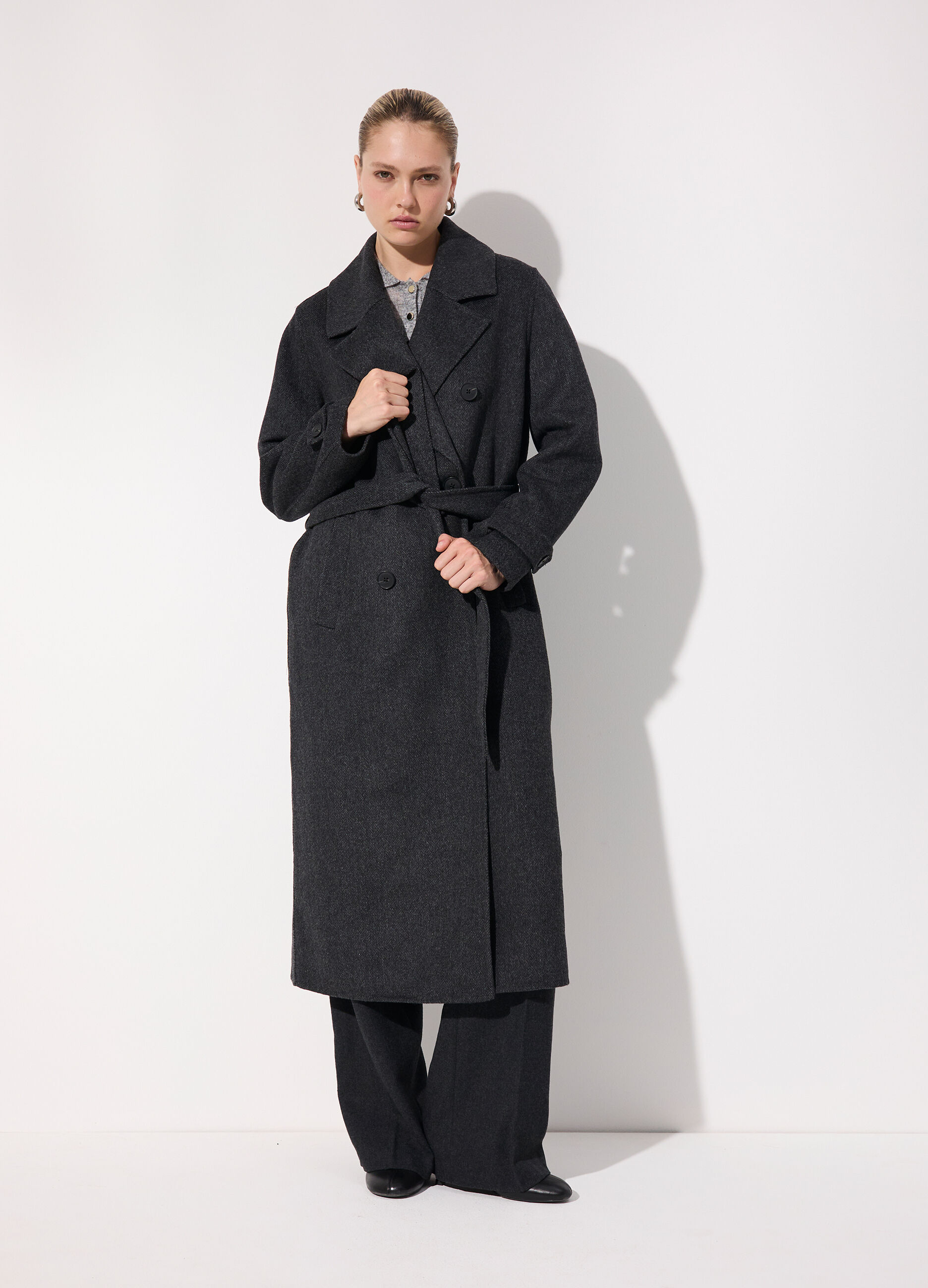 Cappotto doppiopetto in misto lana donna_0