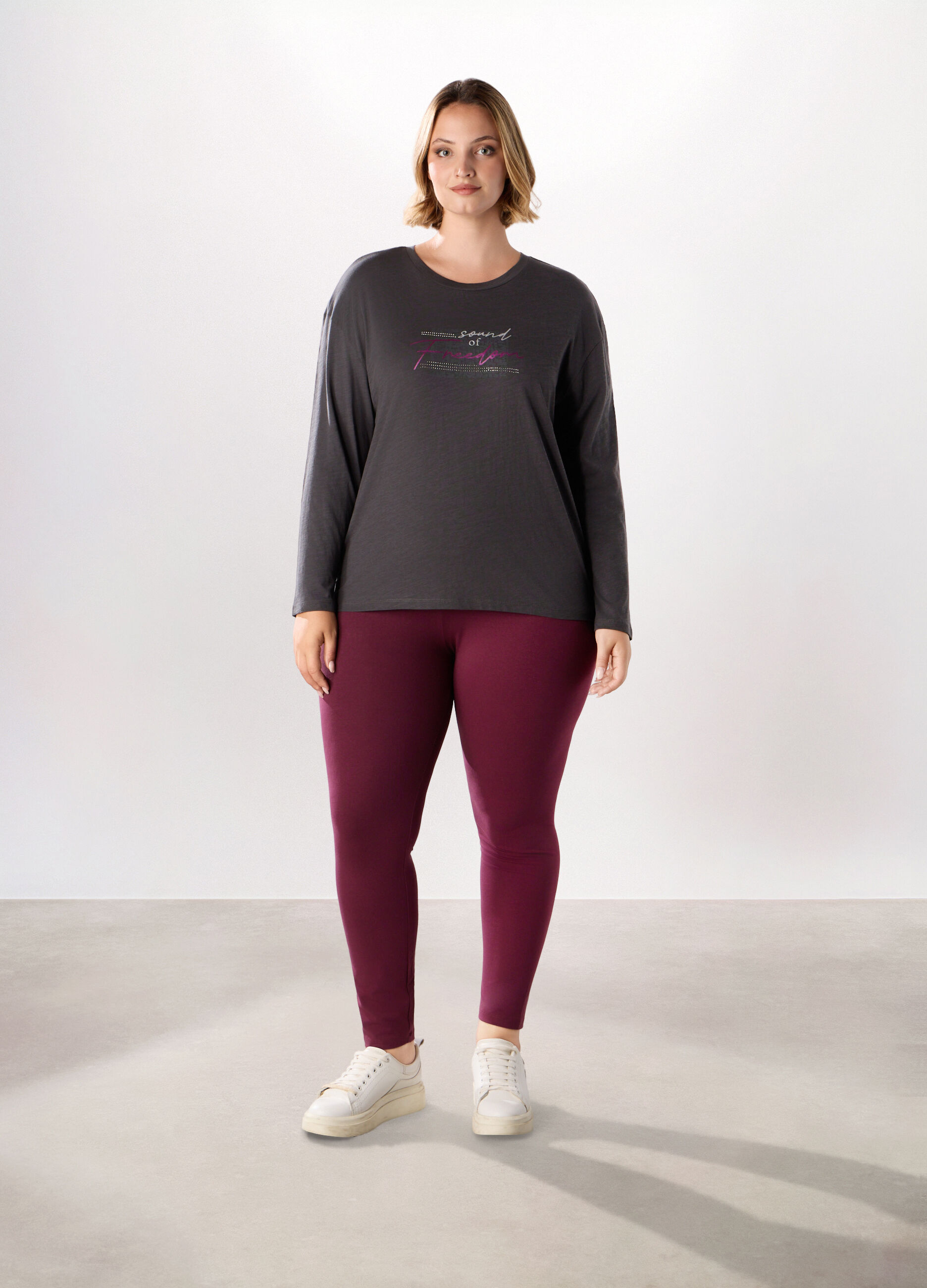 Leggings in jersey di cotone stretch donna curvy_0