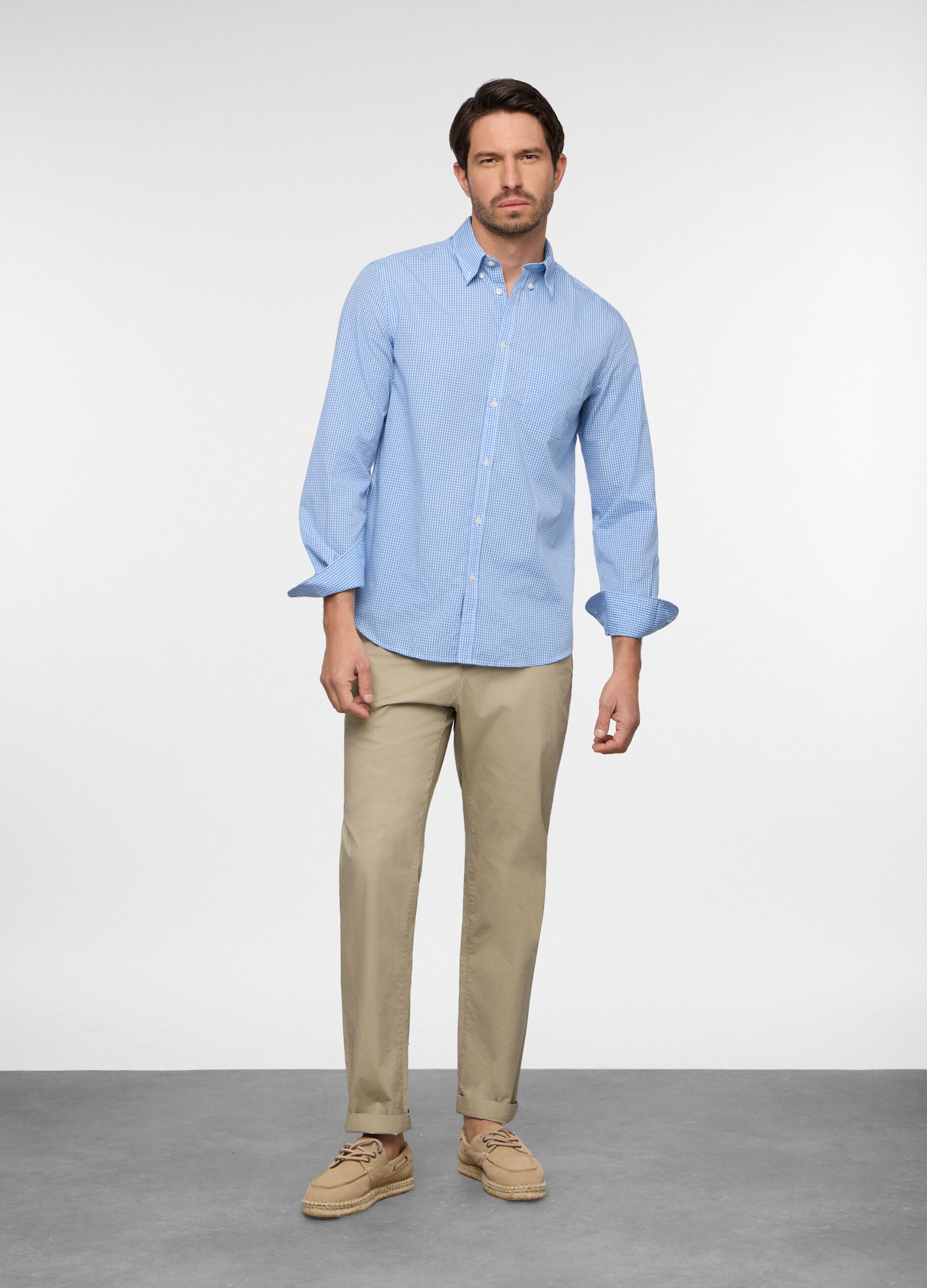 Pantalone chino slim fit in cotone stretch uomo_0