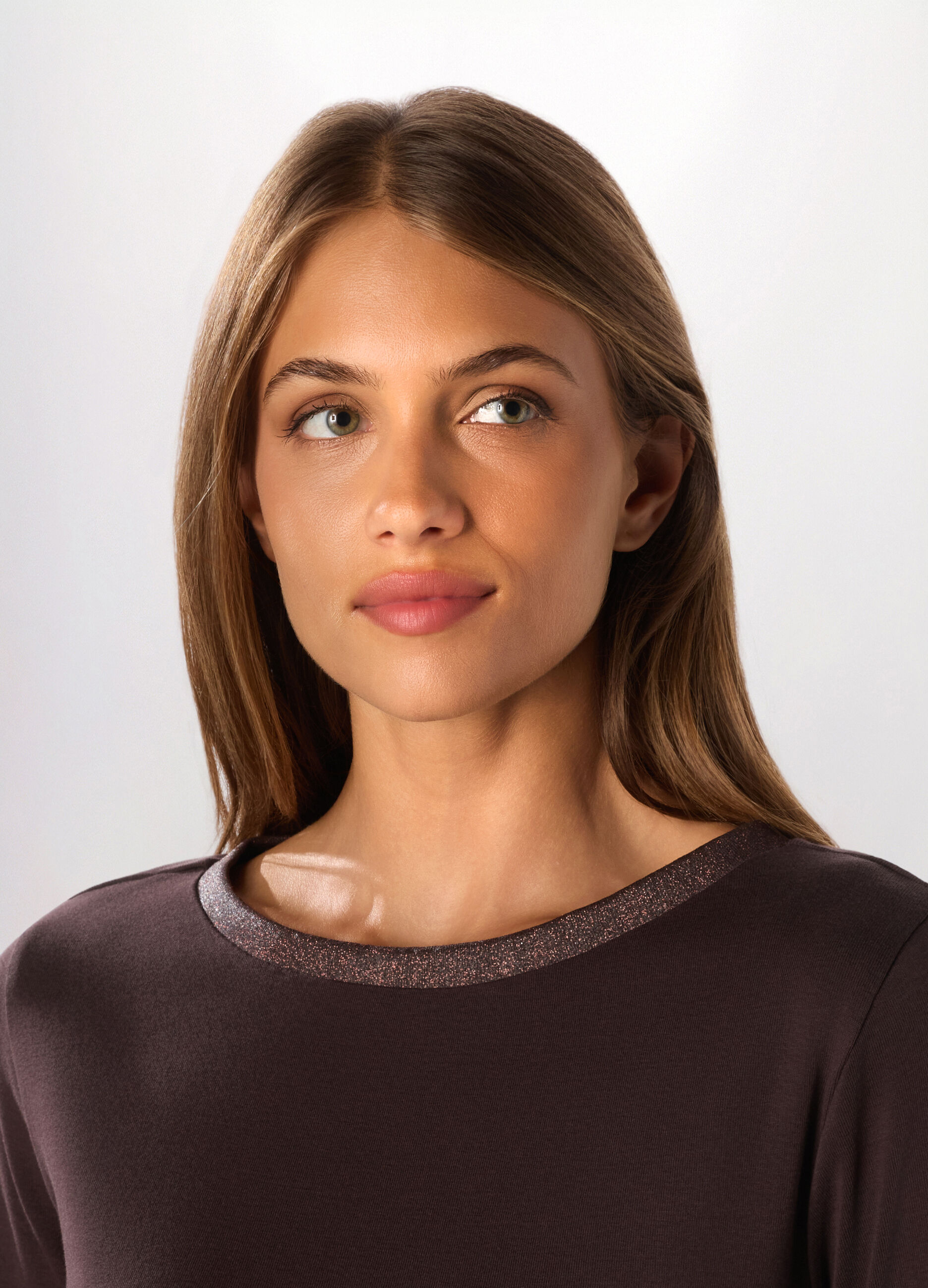 T-shirt in costina di puro cotone donna_2