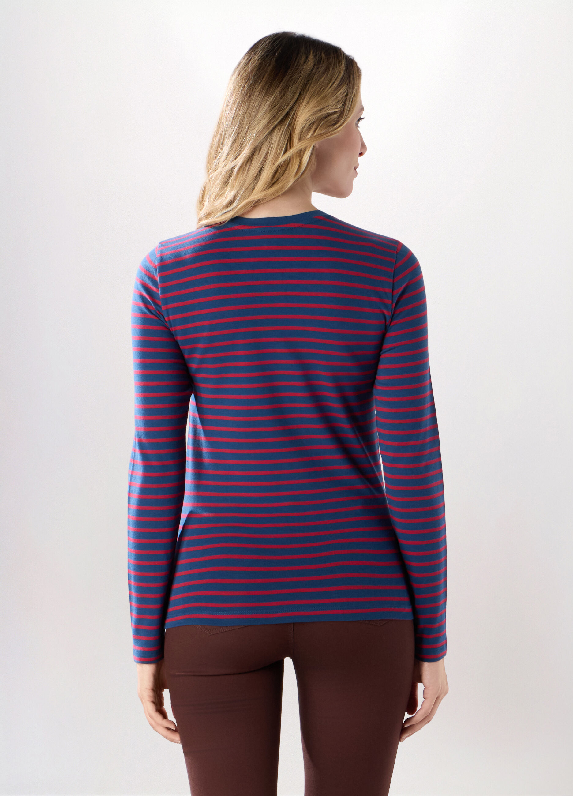 T-shirt in jersey di cotone stretch donna_1