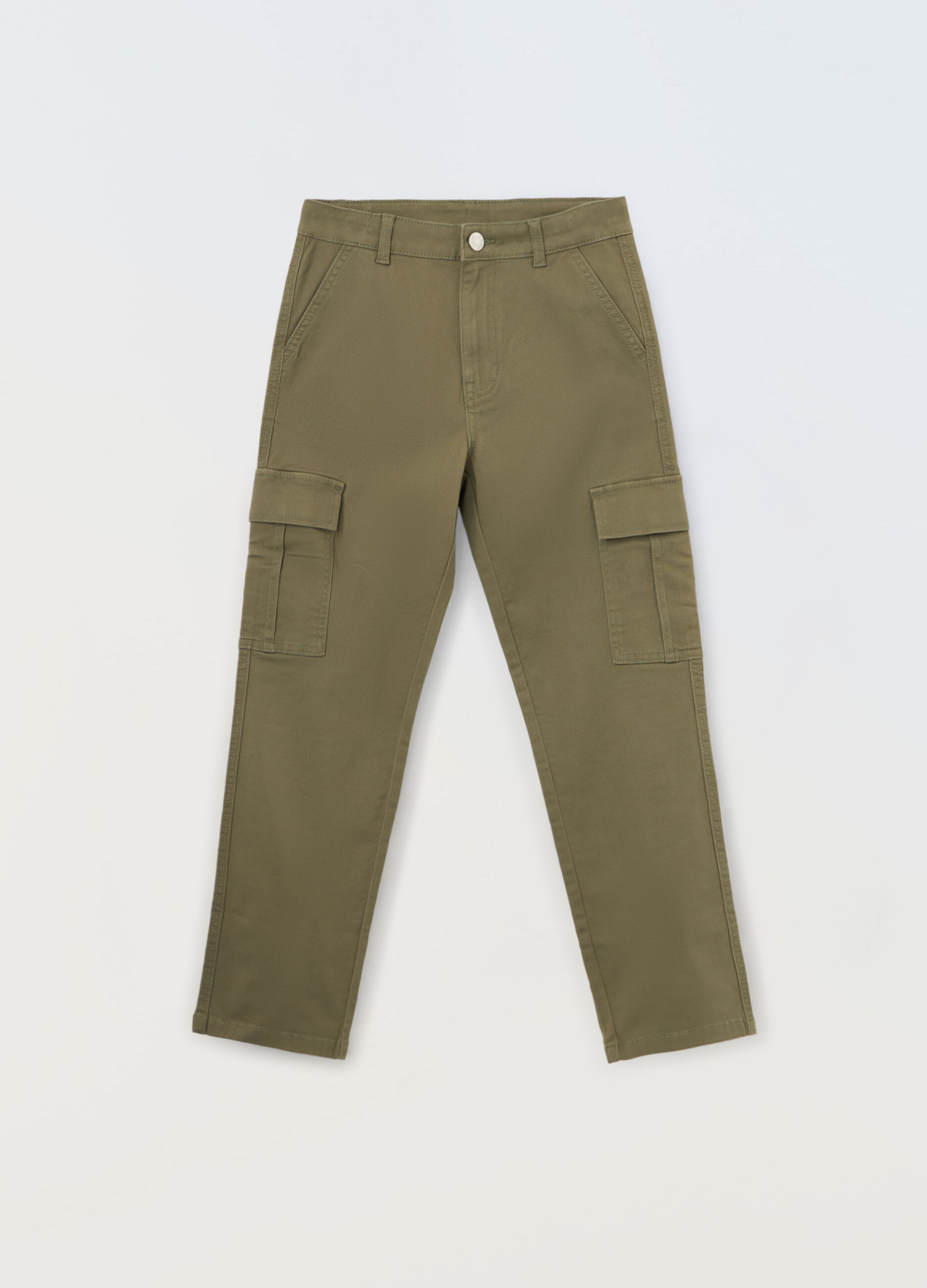 Pantaloni cargo in twill di cotone ragazza_0