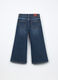 Pantaloni wide leg in denim di puro cotone bambina_1