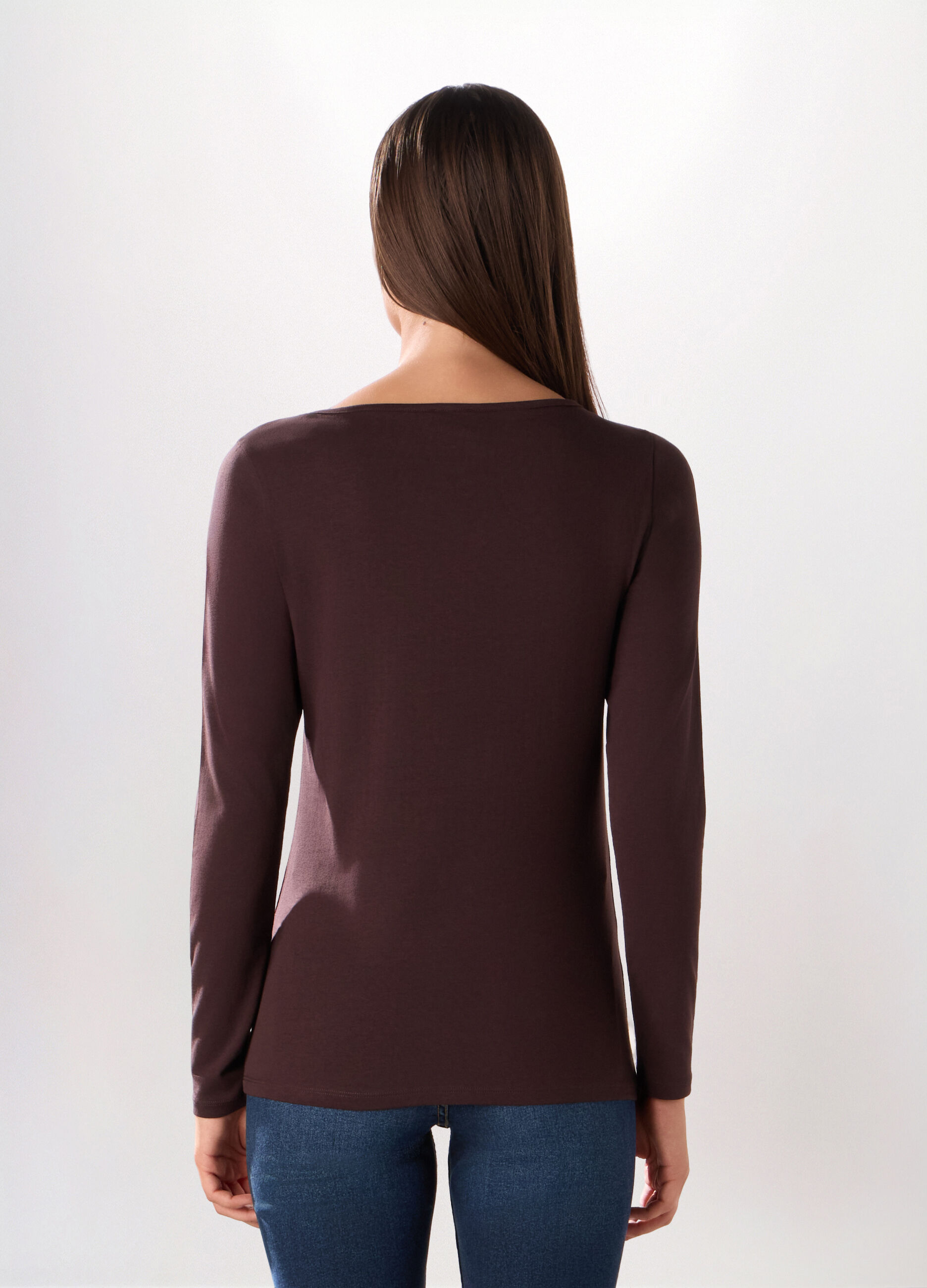T-shirt in jersey di cotone stretch donna_1