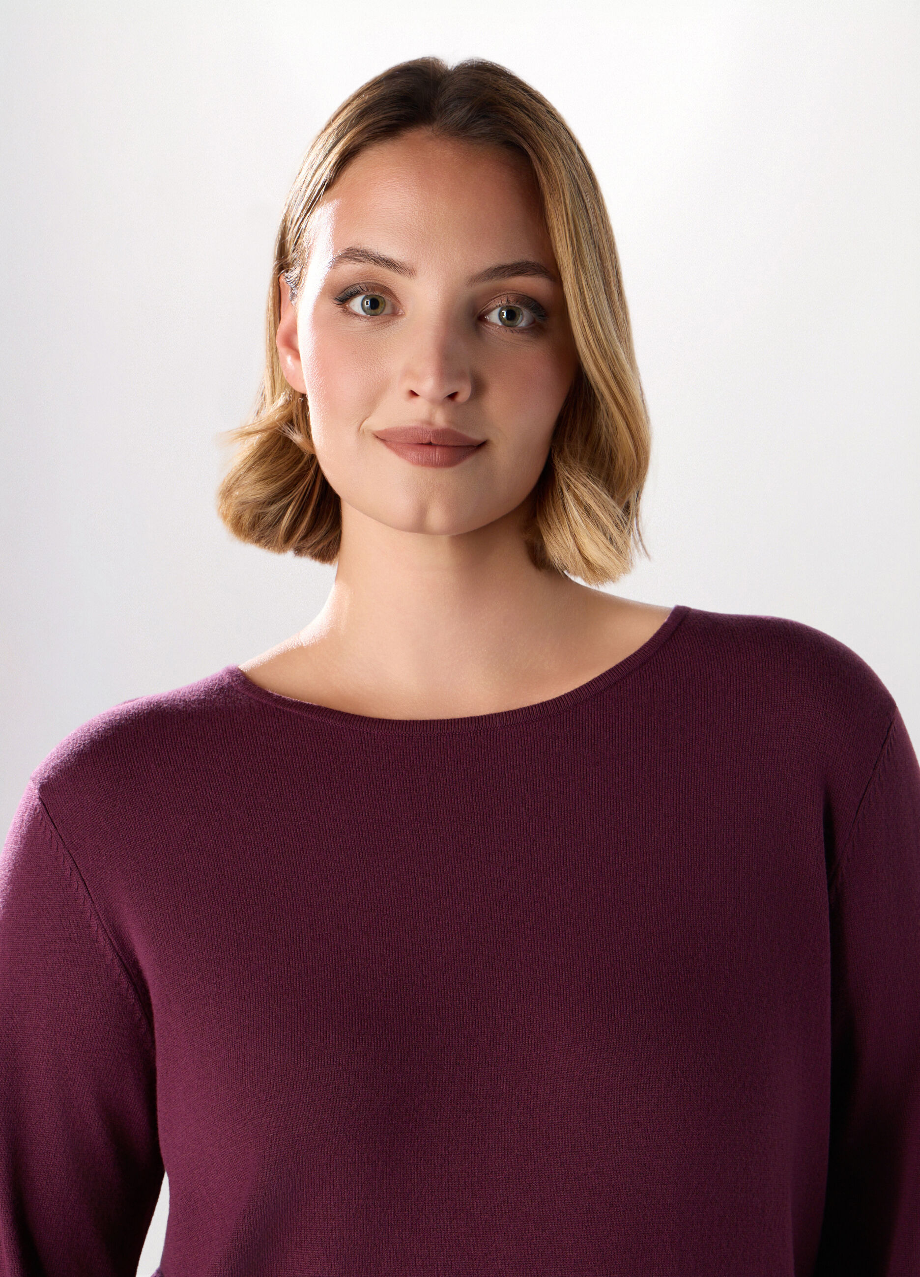 Pullover tricot tinta unita donna curvy_2