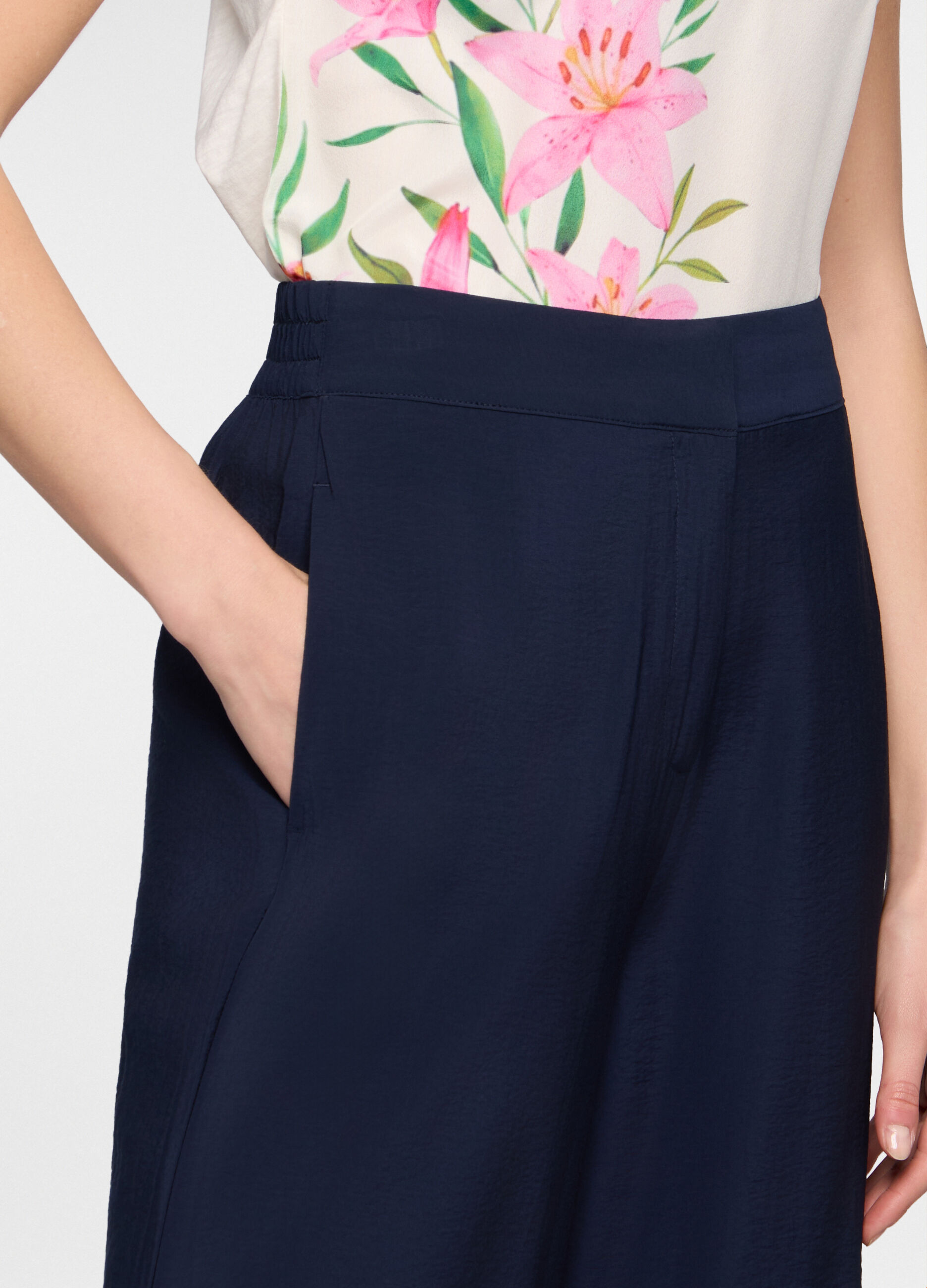 pantaloni palazzo in viscosa stretch donna_2