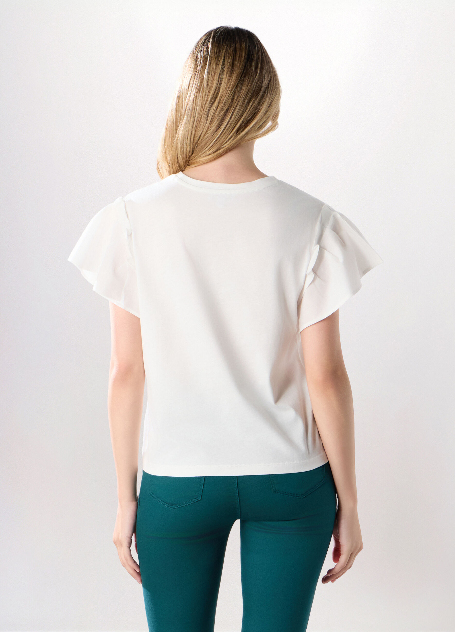 T-shirt in jersey di puro cotone donna_1