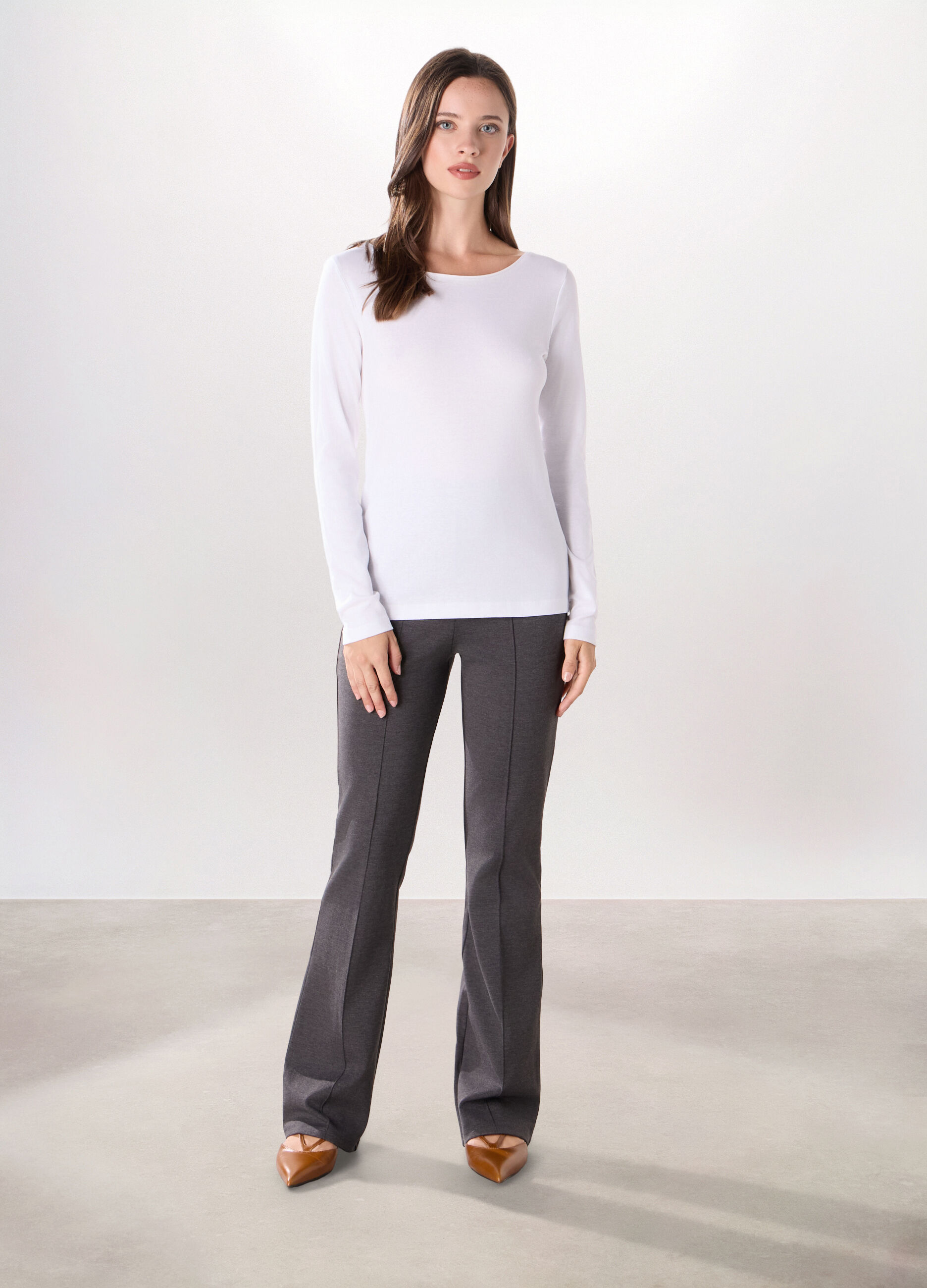 Pantaloni in poli viscosa donna_0