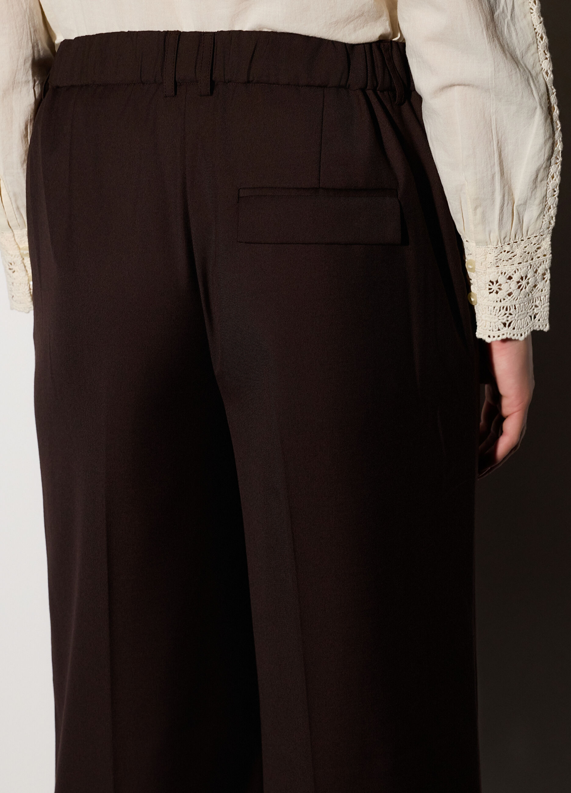 Pantaloni straight fit misto viscosa donna_3