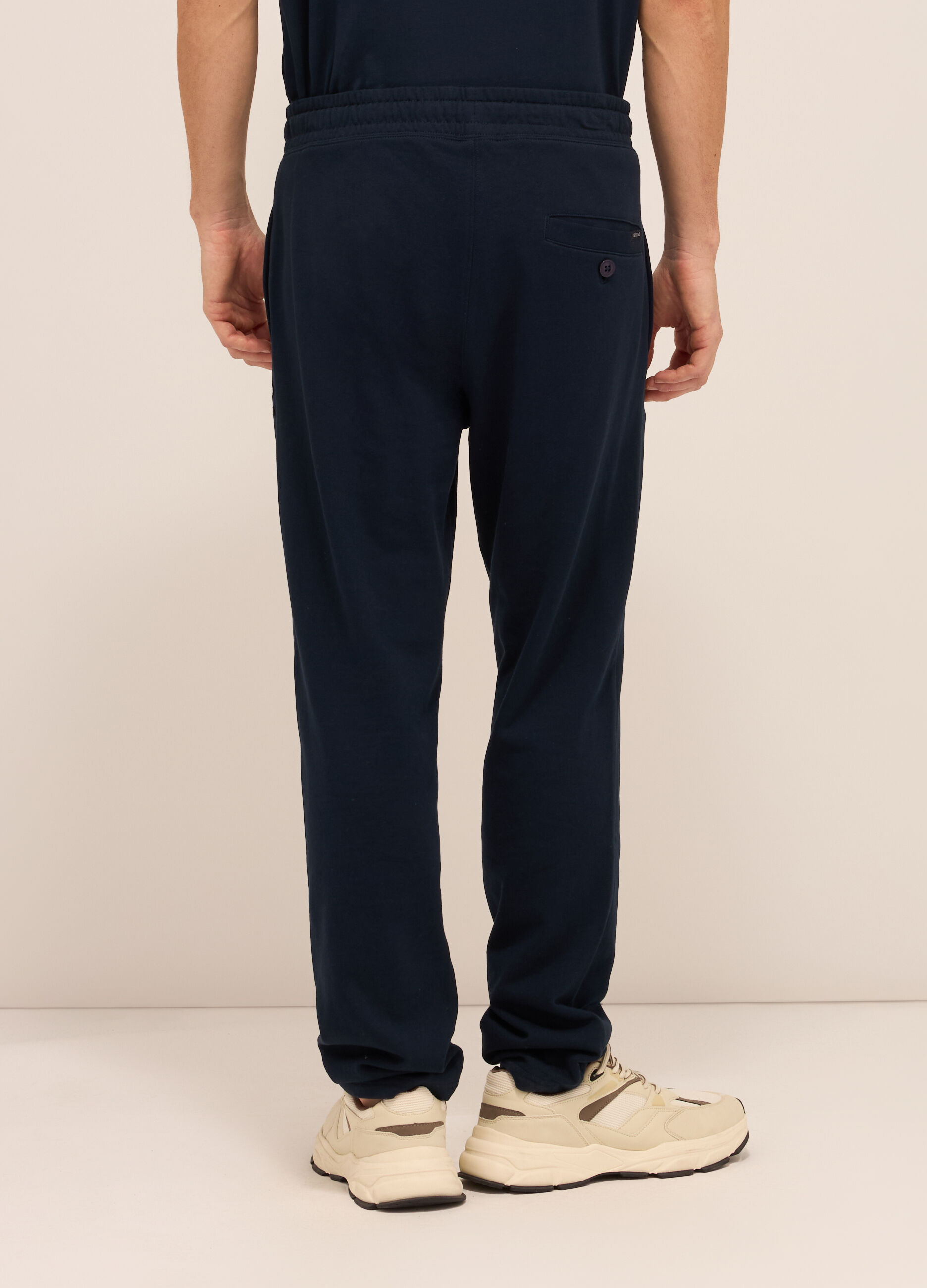 Jogger con coulisse in puro cotone uomo_1