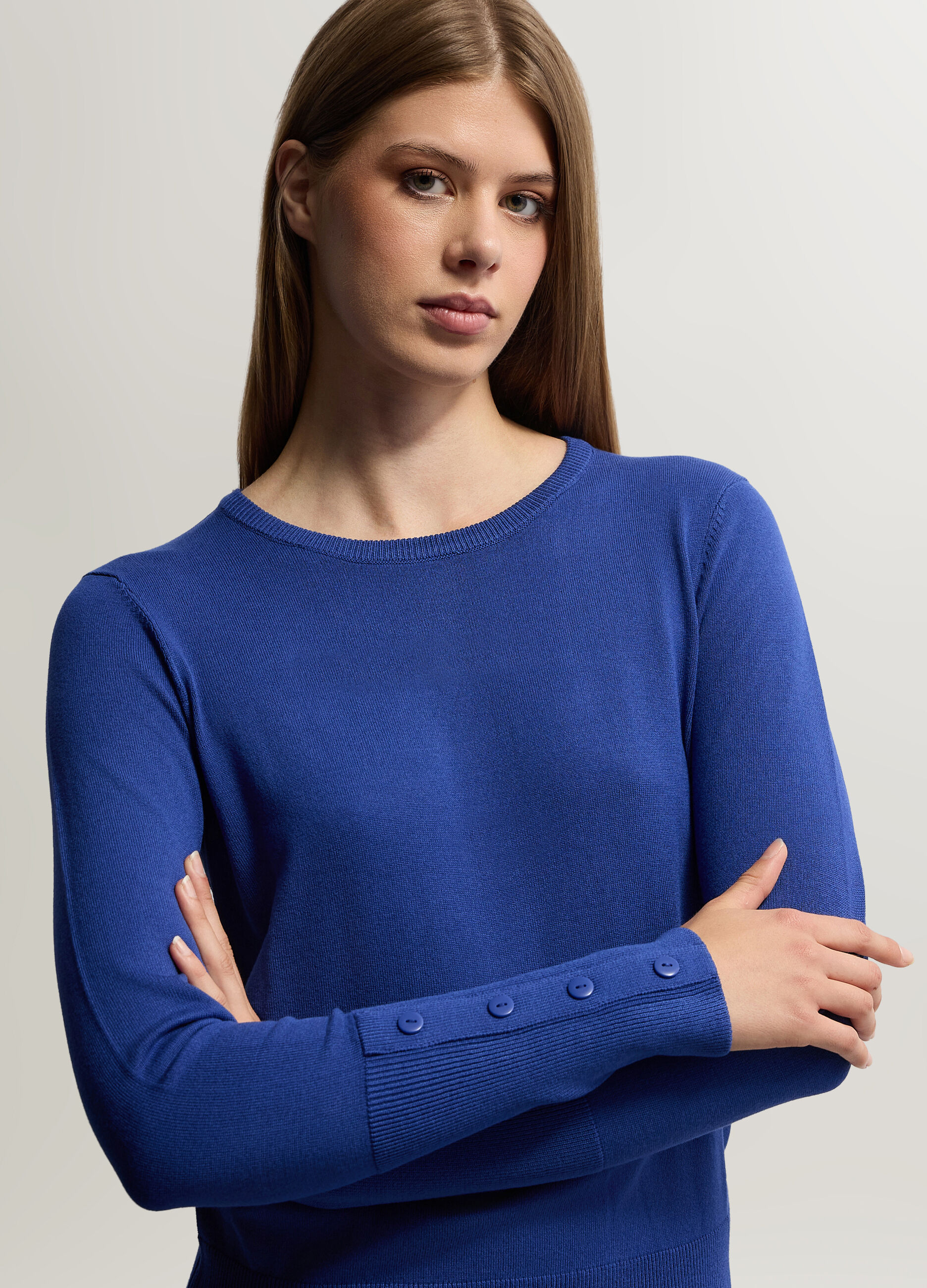 Maglia girocollo rasata donna_2