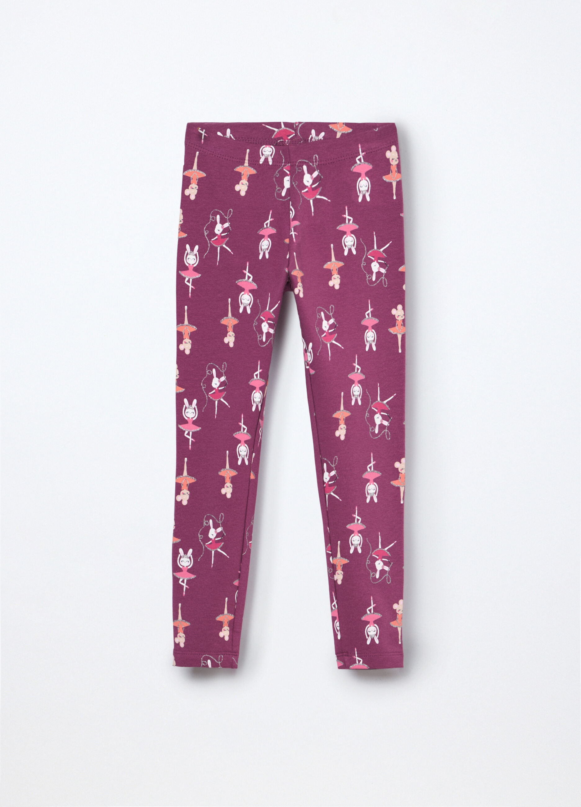 Leggings in french terry di cotone stretch bambina_0