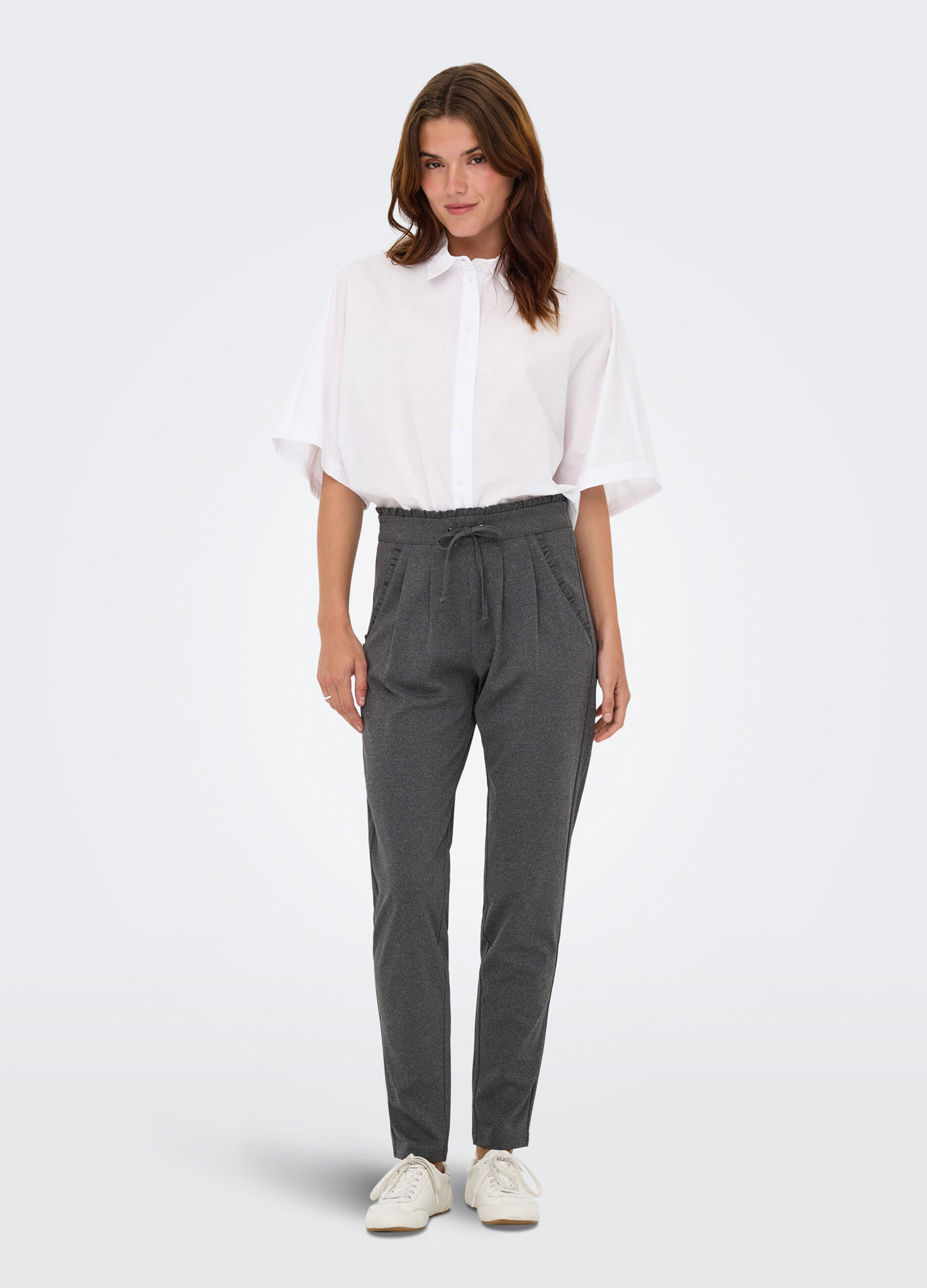 Pantaloni con rouches donna_0