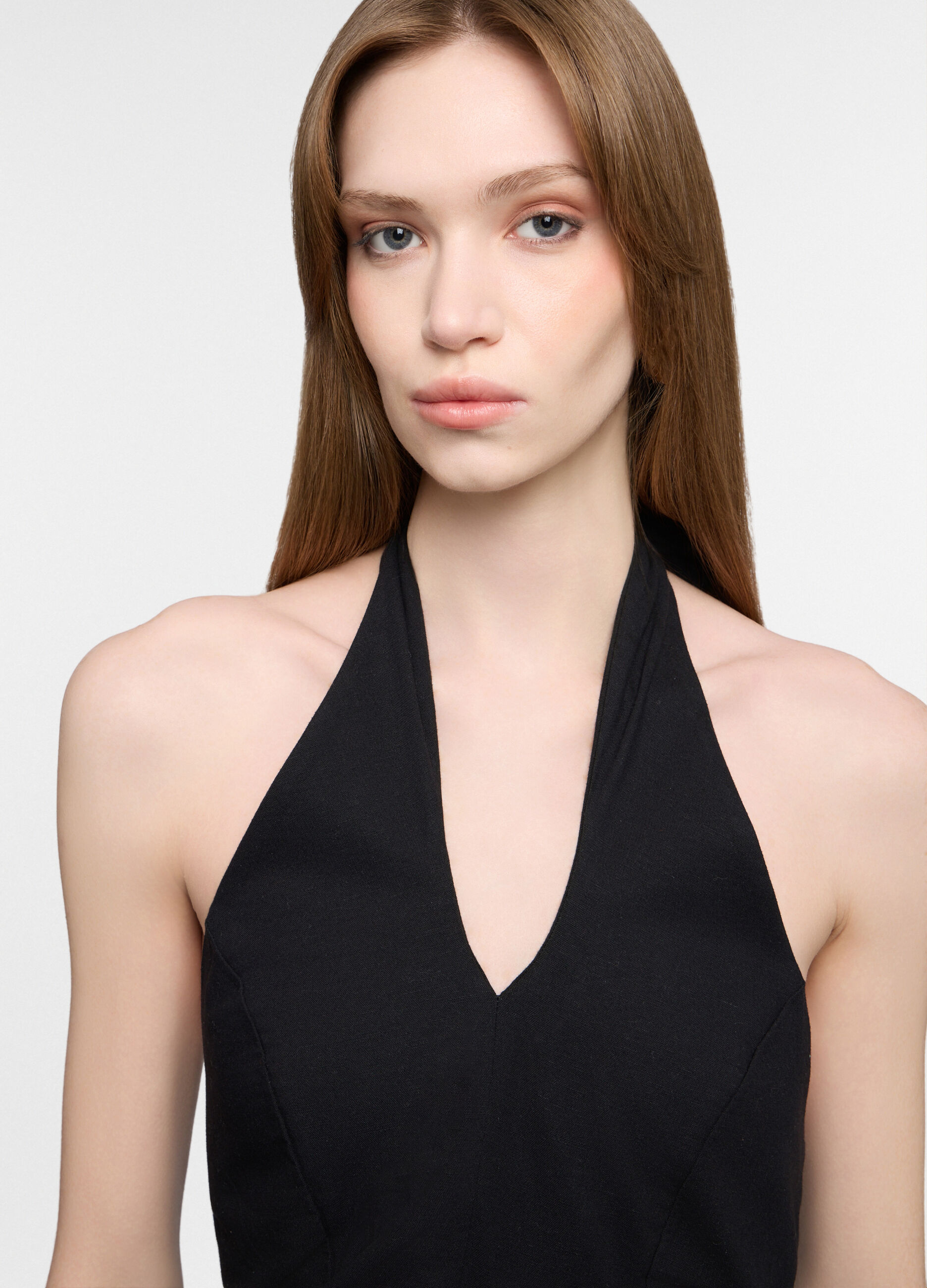 Top fitted misto lino donna_2