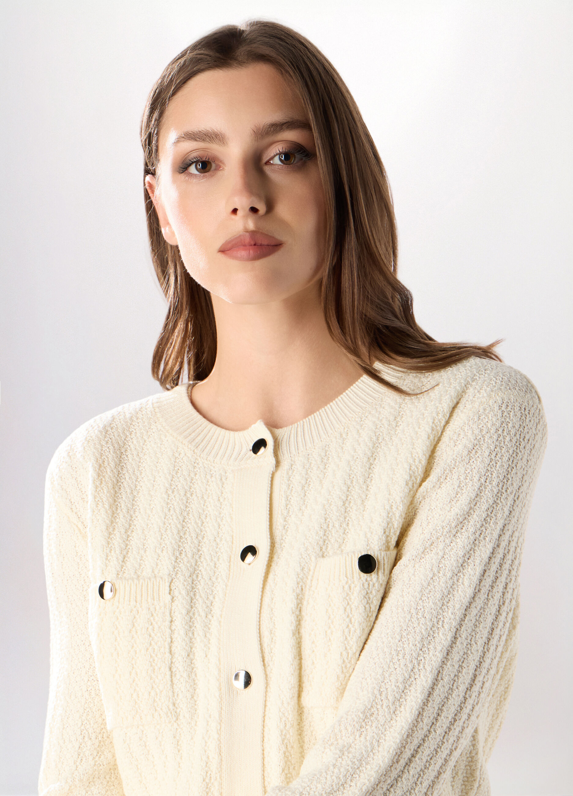Giacca tricot con tasche donna_2