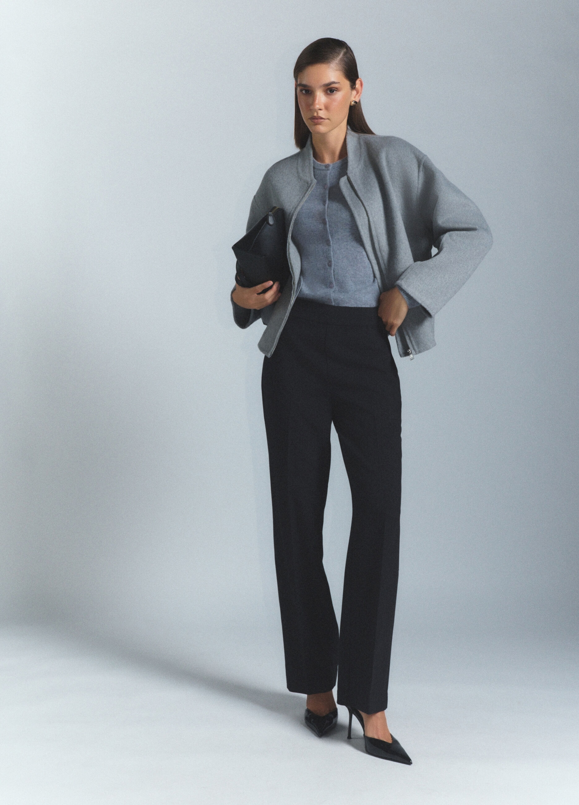 Cardigan girocollo in puro cashmere donna_0