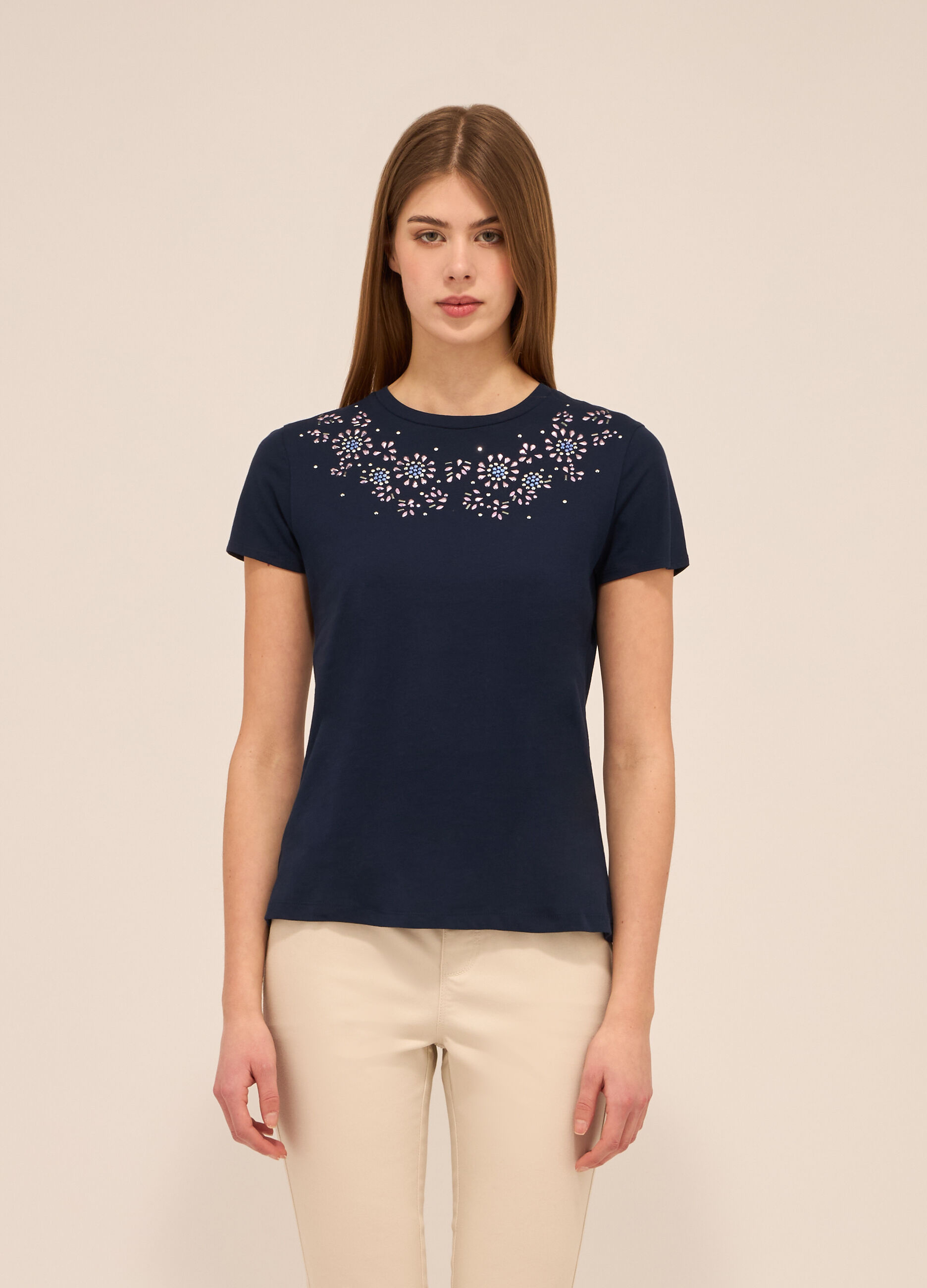 T-shirt in puro cotone donna_0