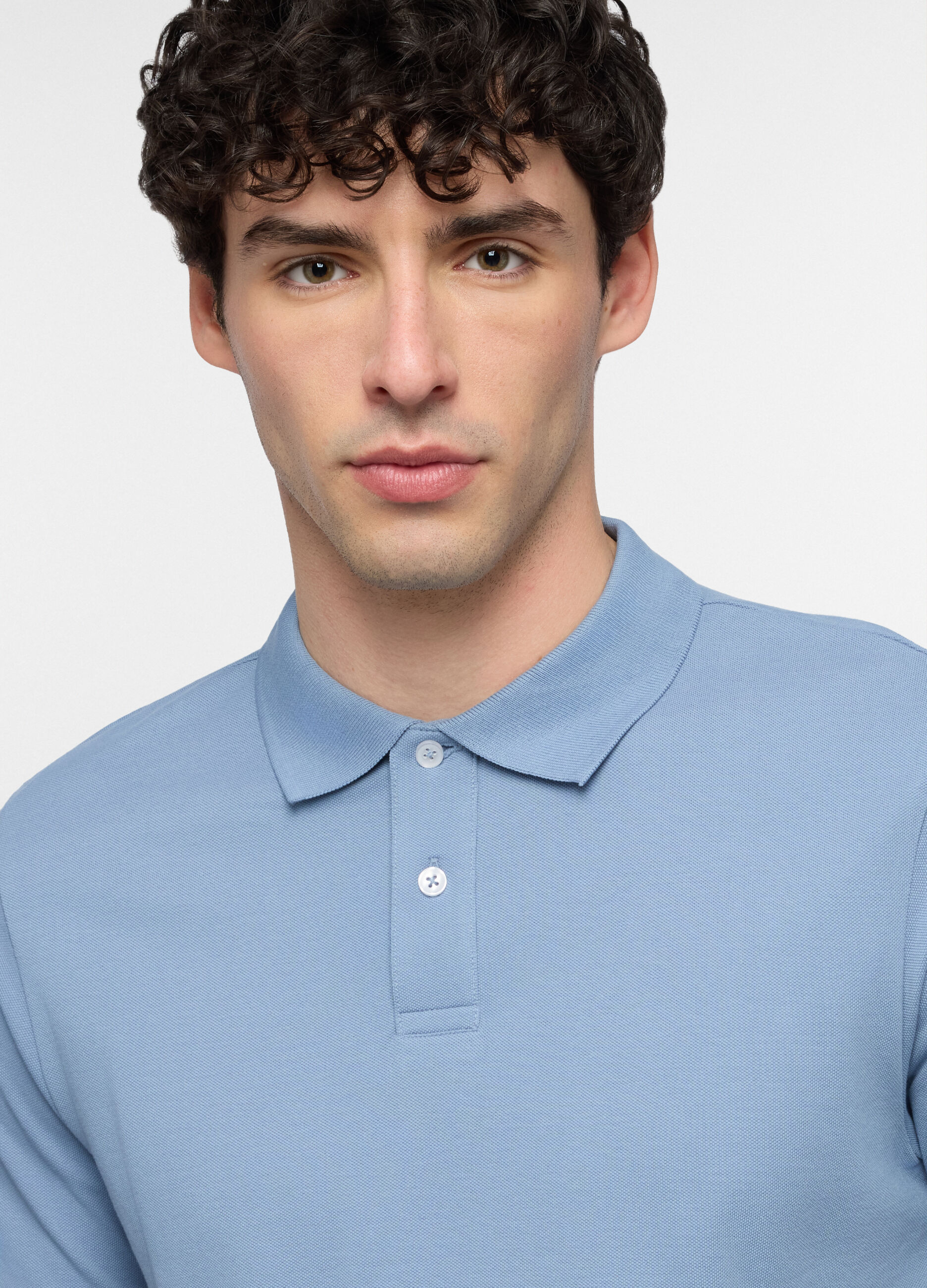 Polo a maniche corte in piquet di cotone uomo_2
