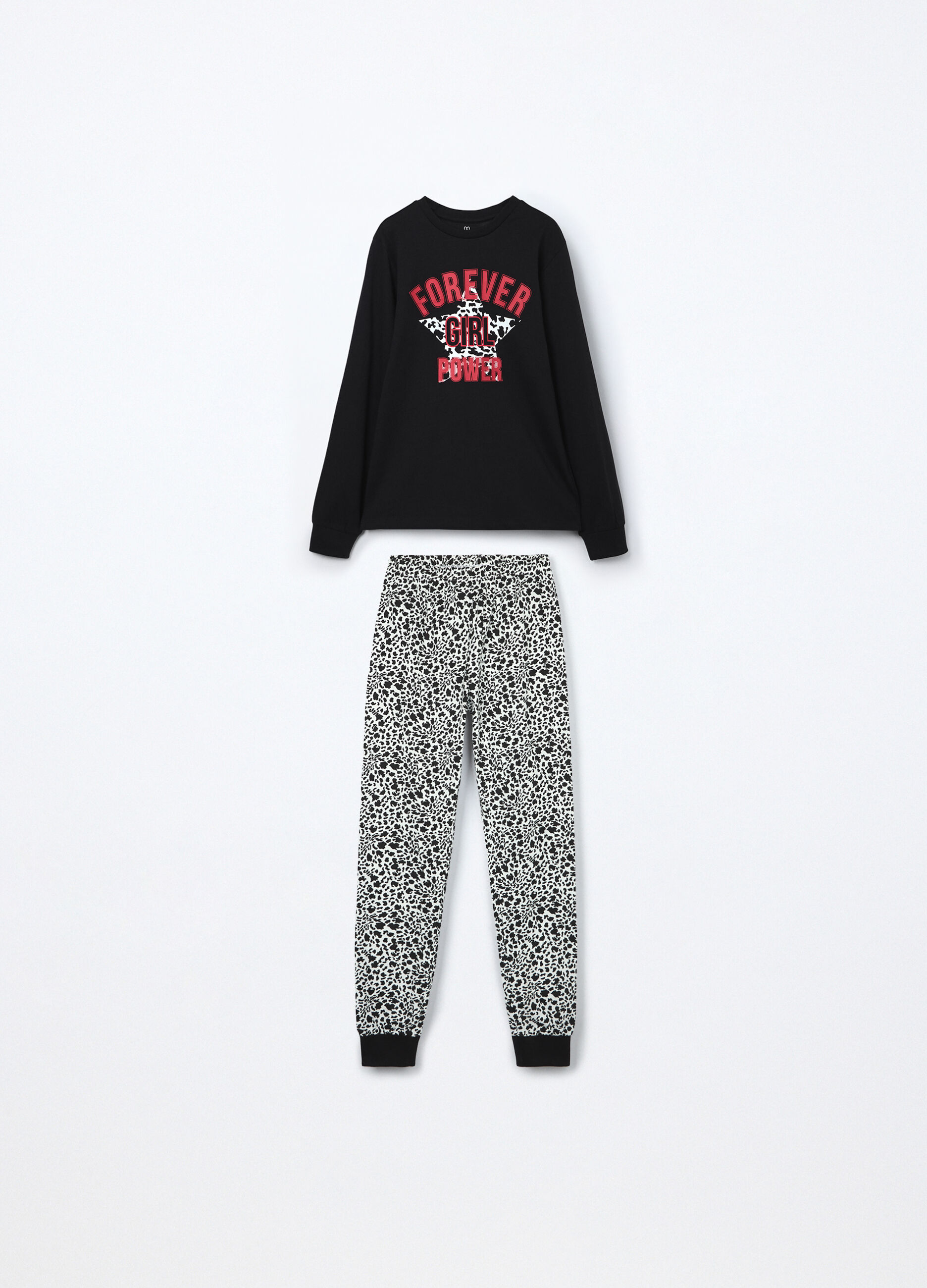 Set pigiama lungo in jersey di puro cotone ragazza_0